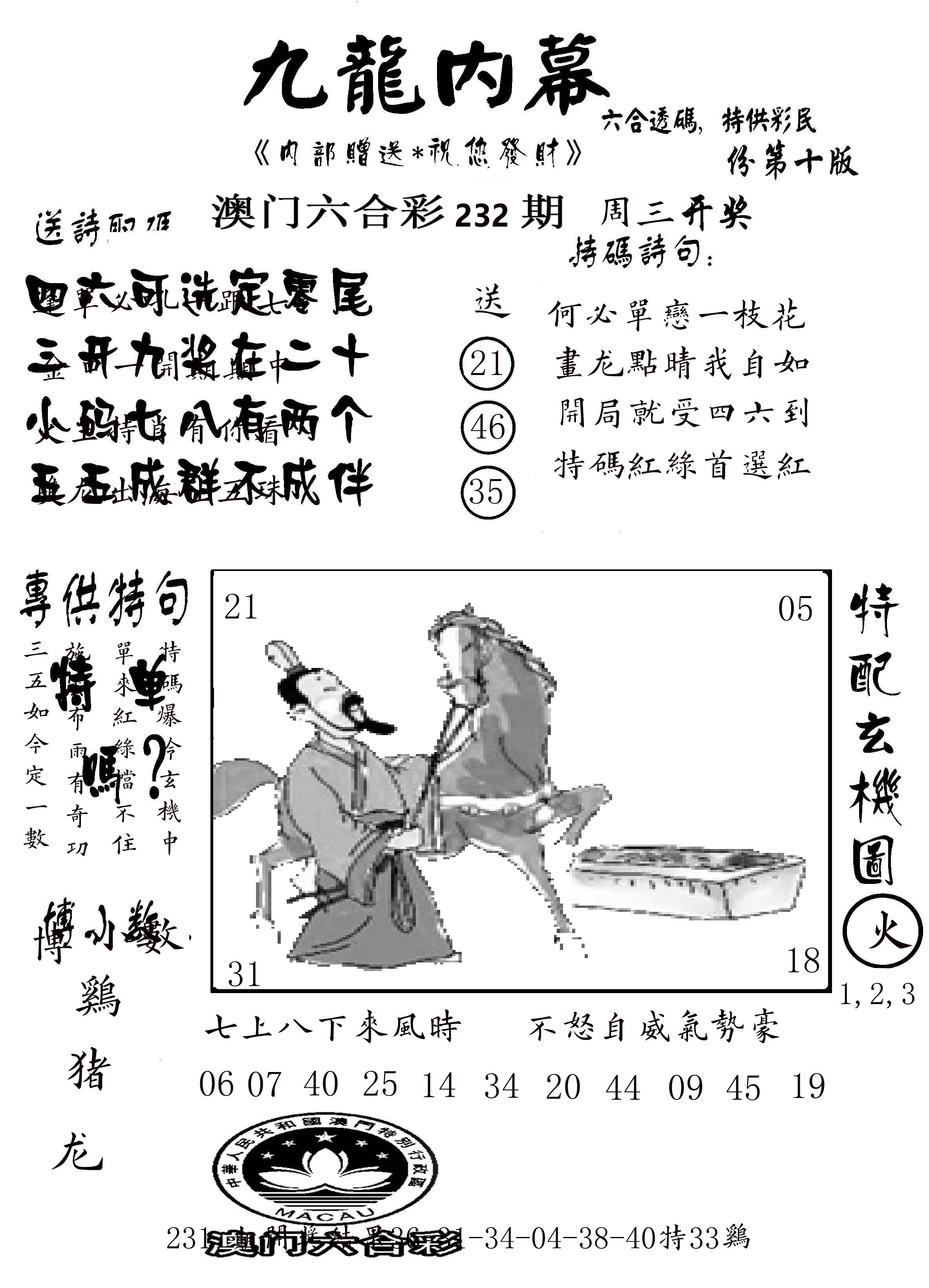 澳门传真2 第232期