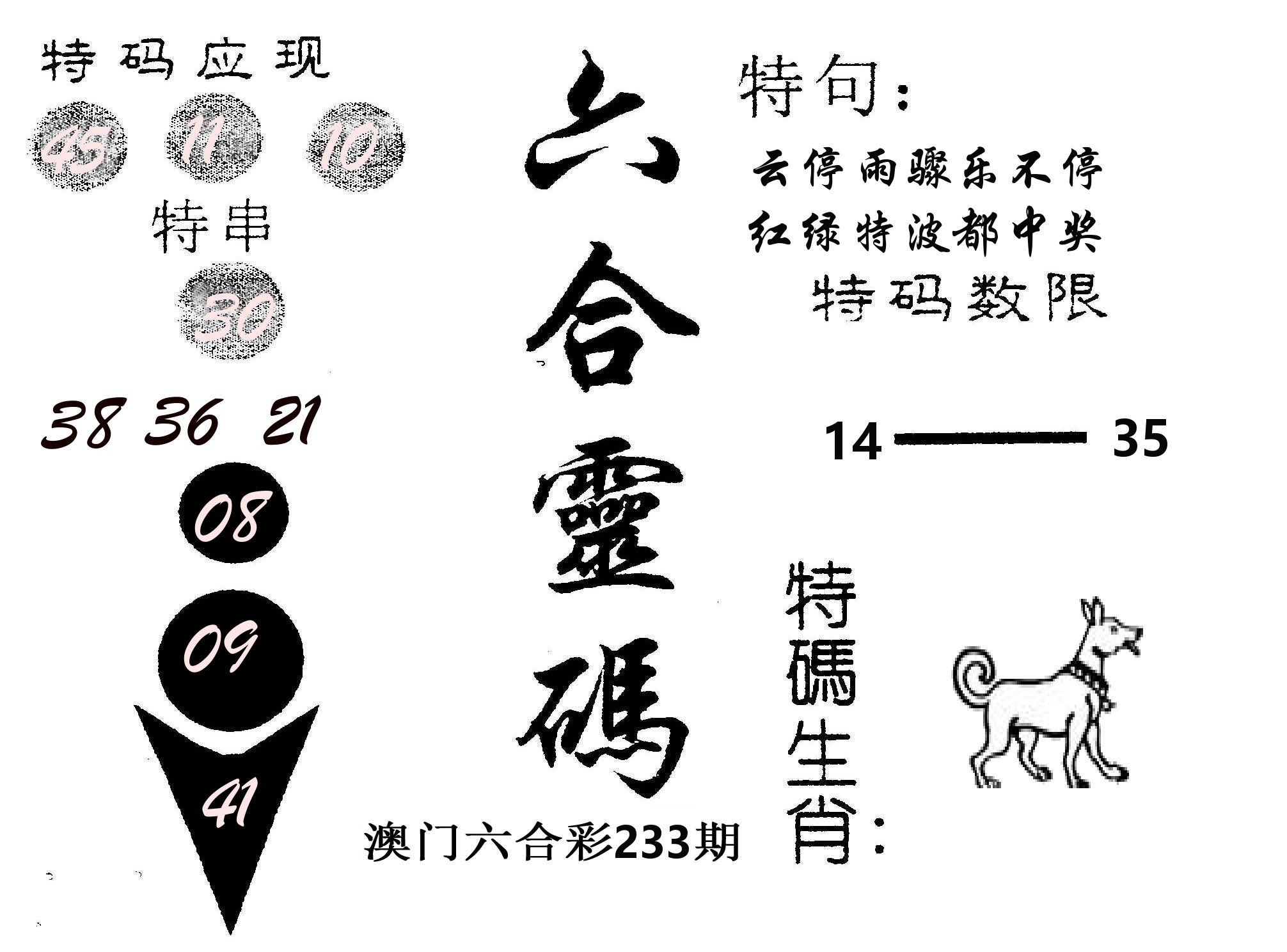 六合灵码 第233期