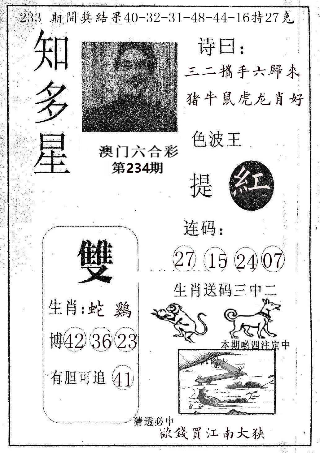 知多星 第234期