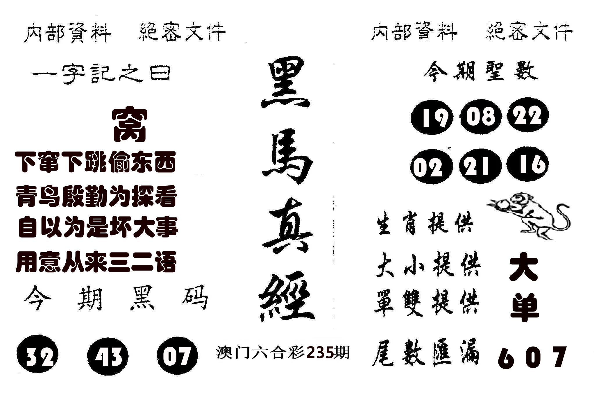 黑马真经 第235期