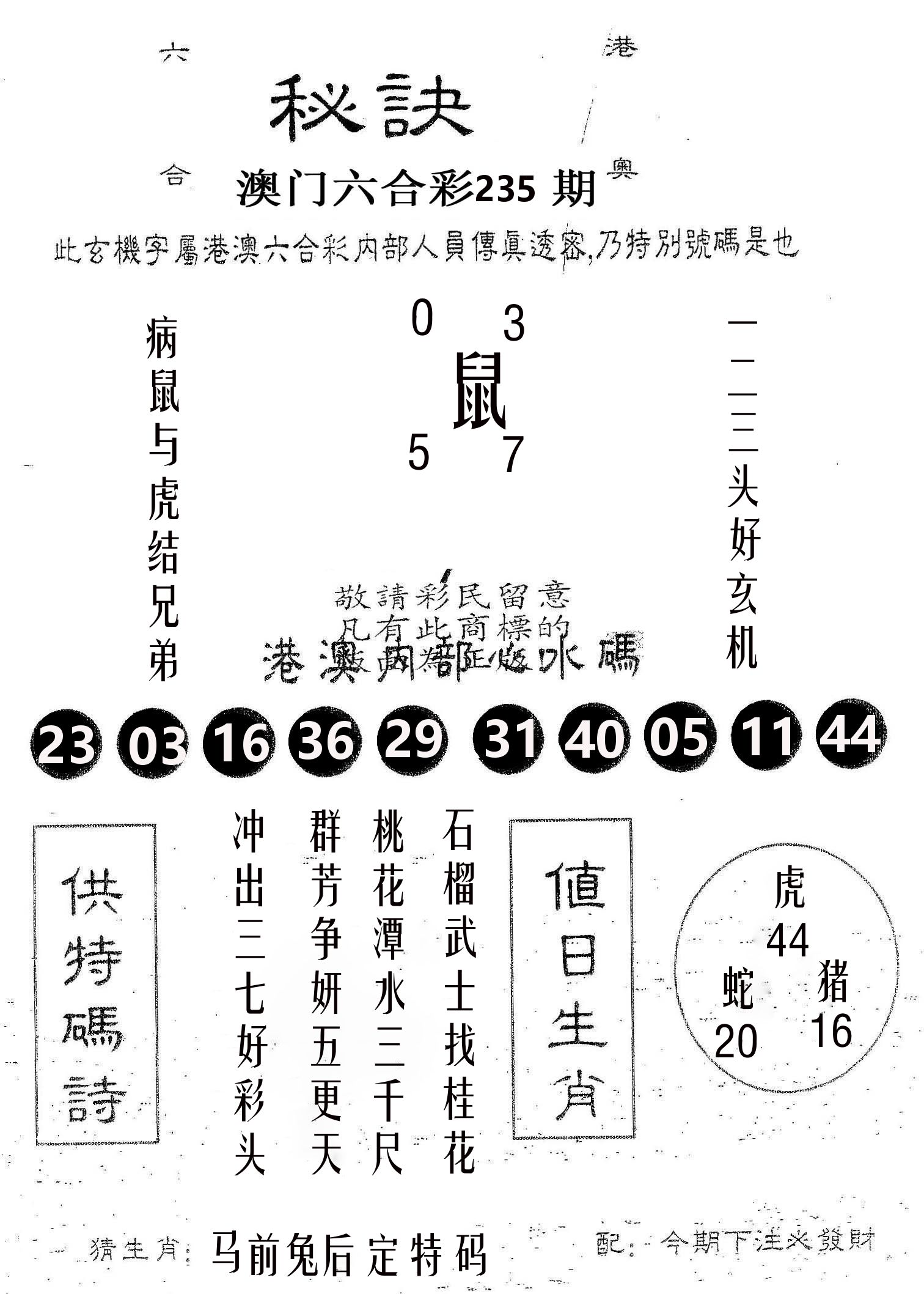 秘决 第235期