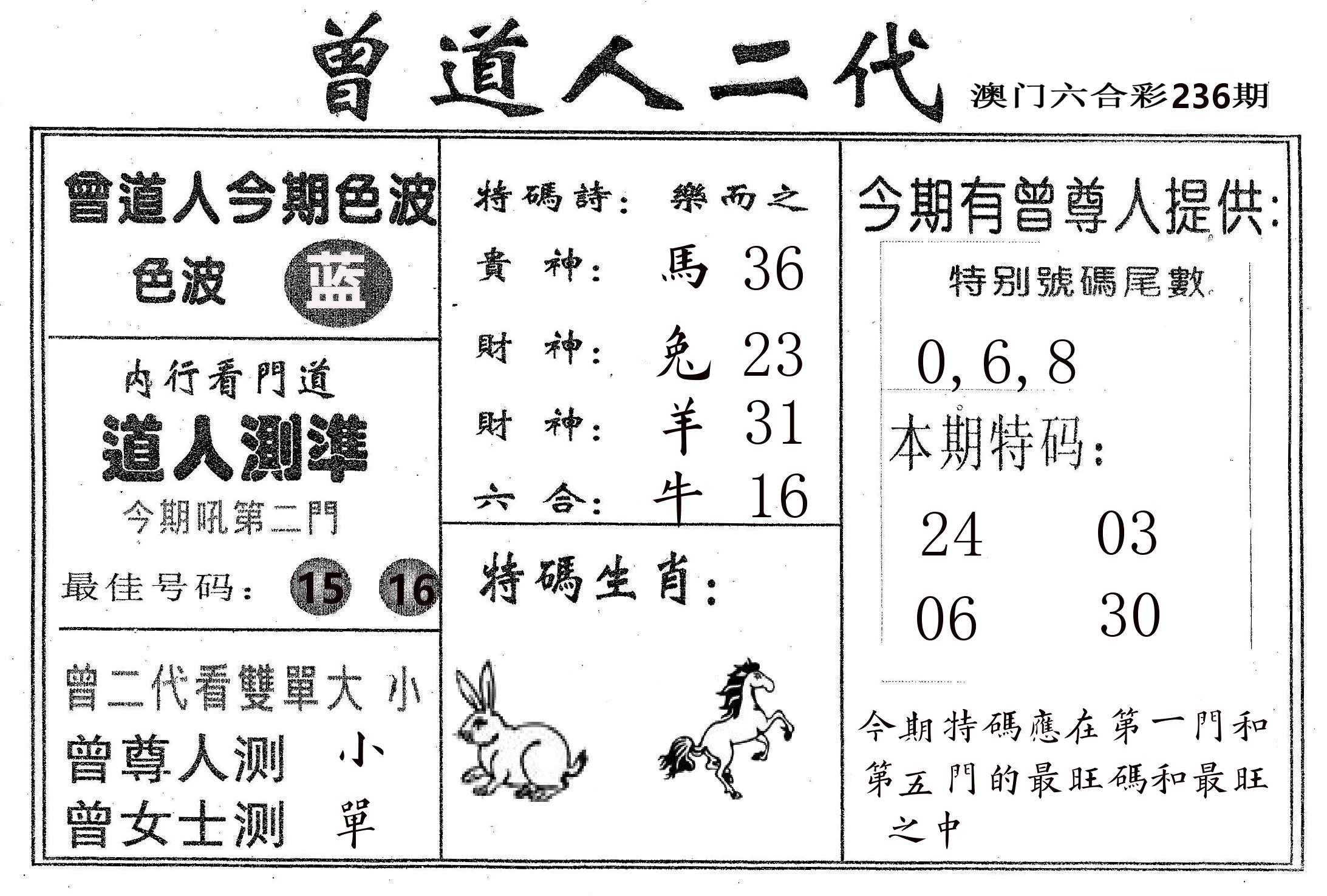 曾二代 第236期