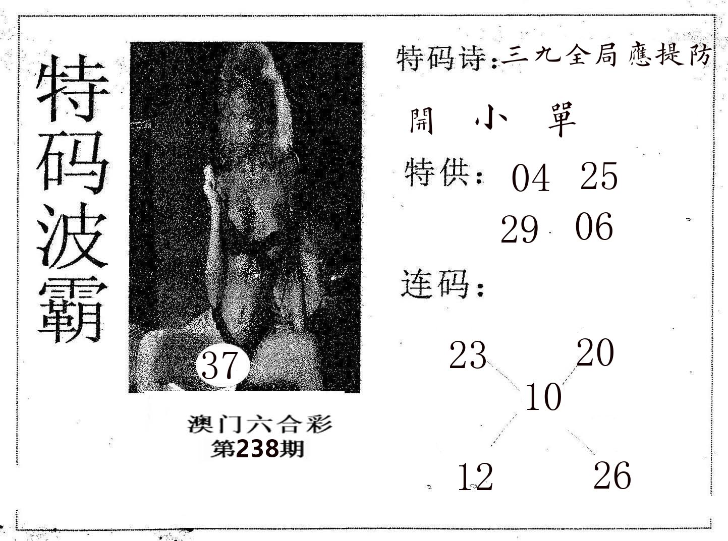 特码波霸 第238期