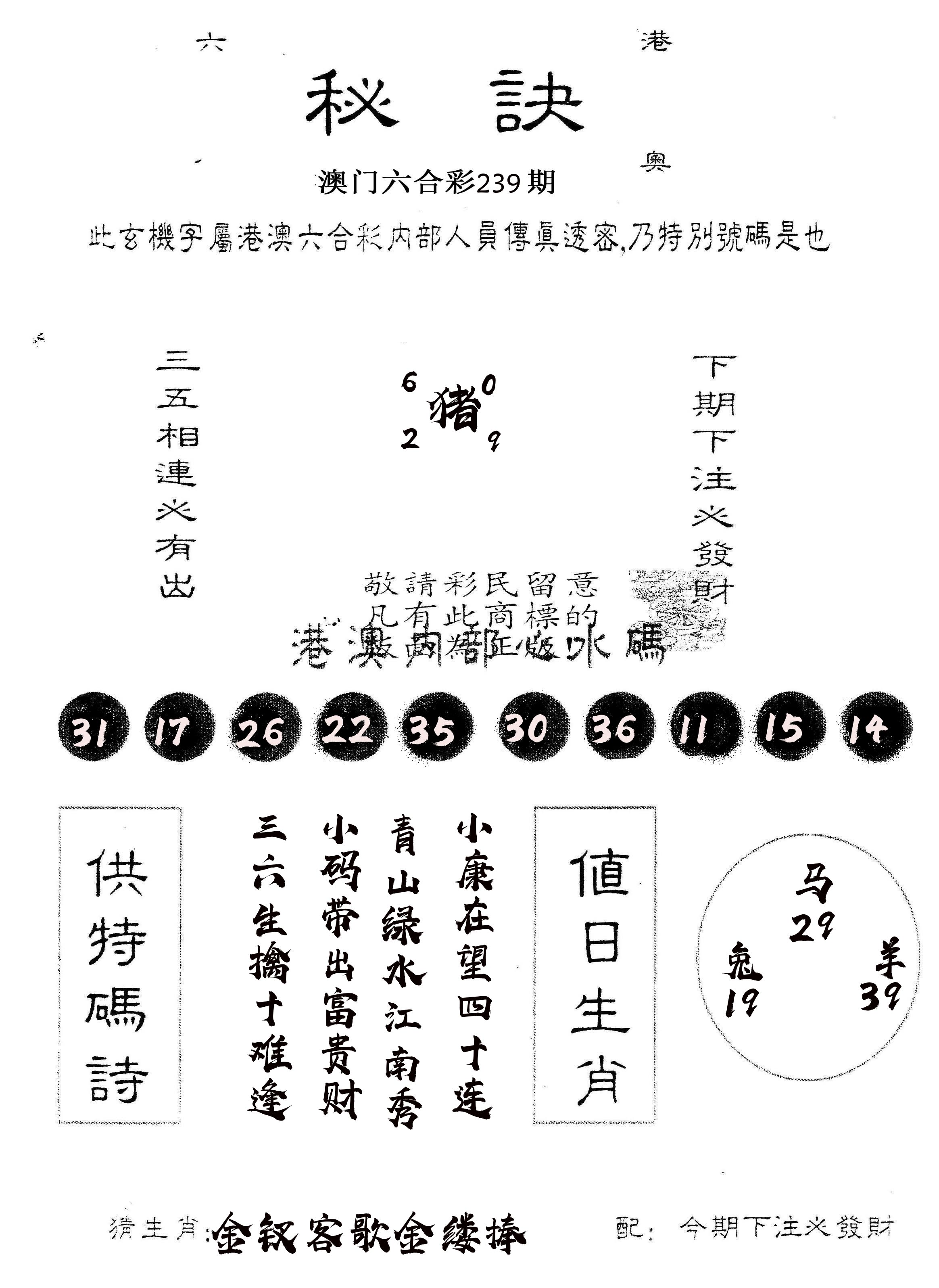 另版秘诀 第239期