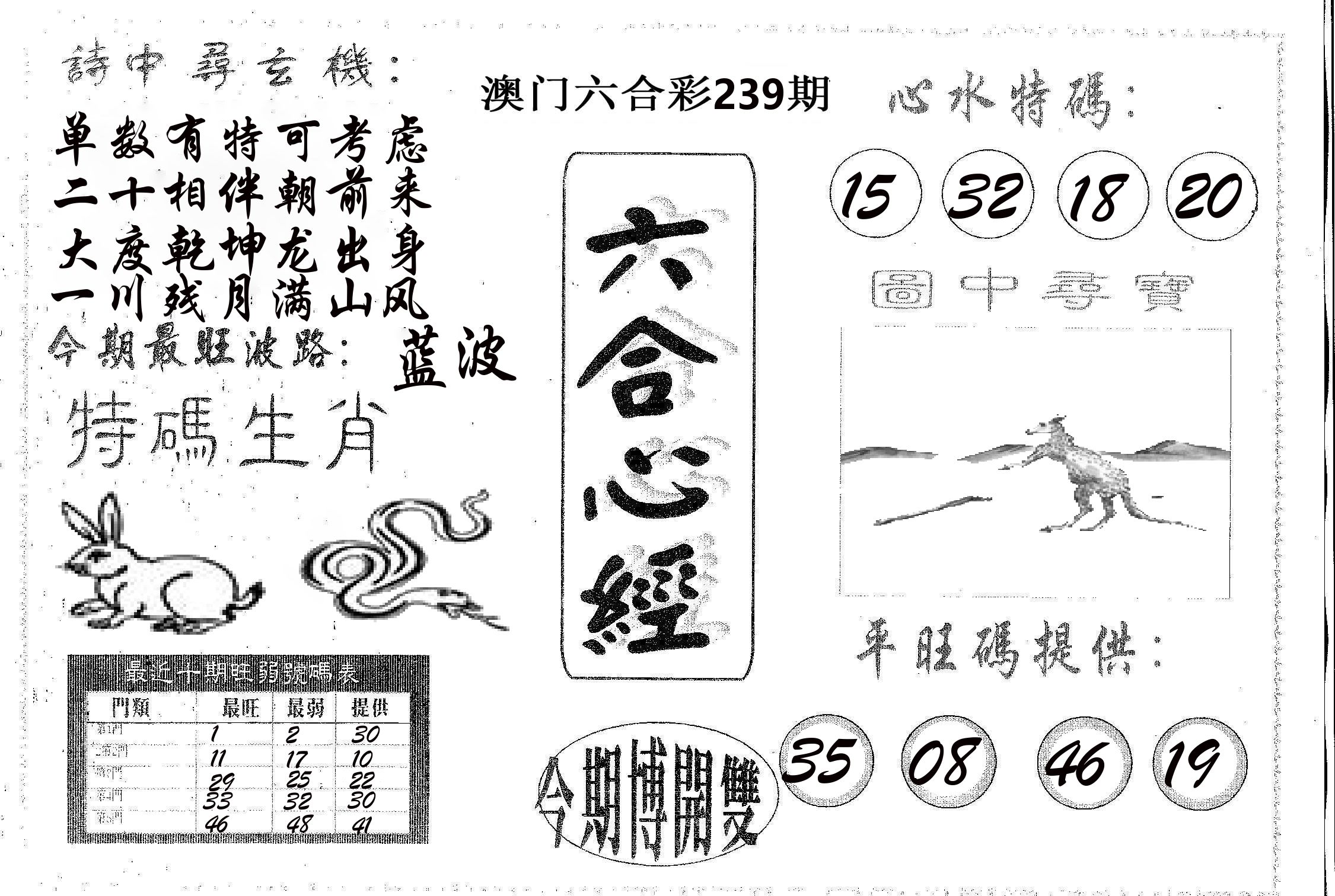 六合心经 第239期