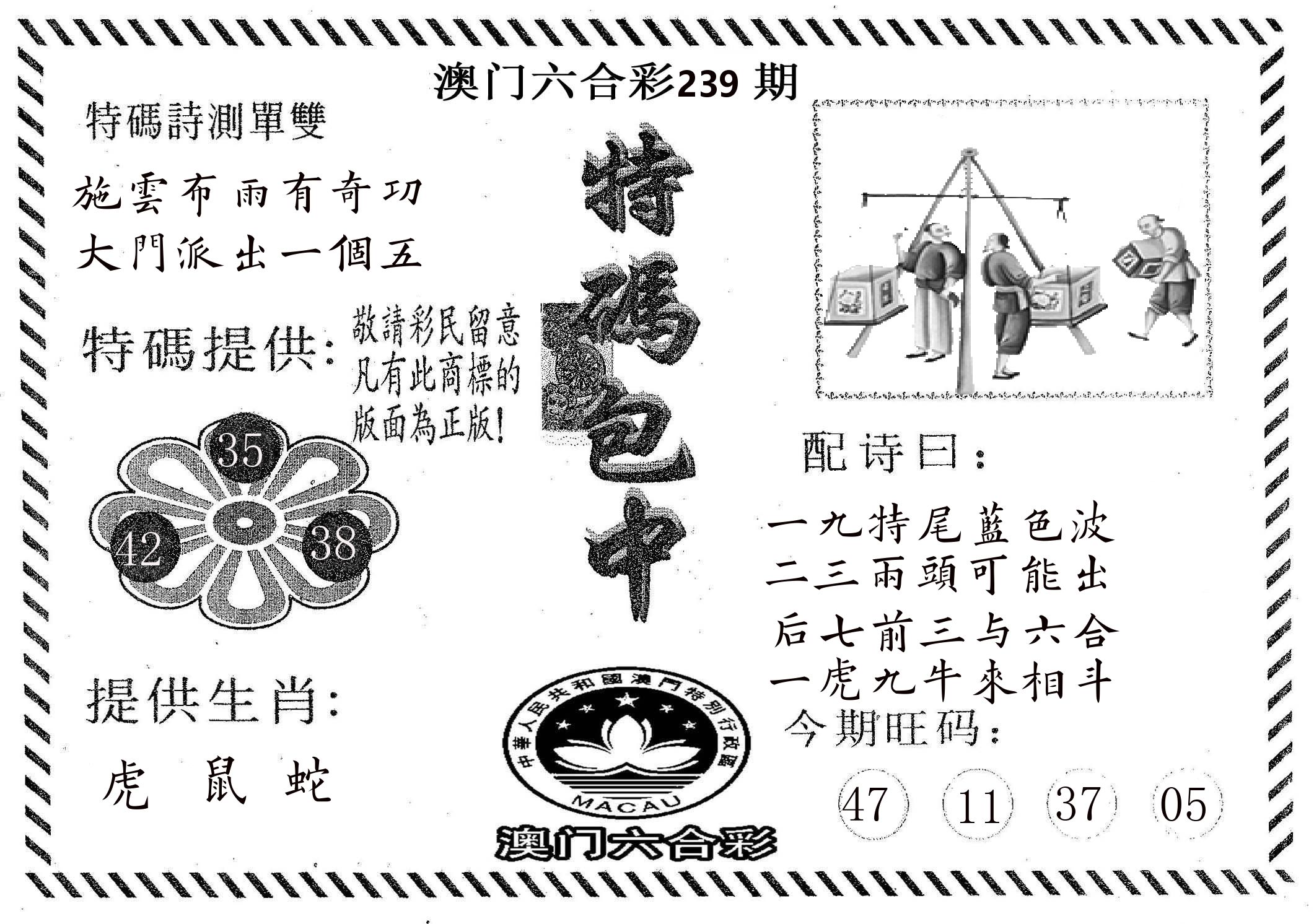 特码包中 第239期