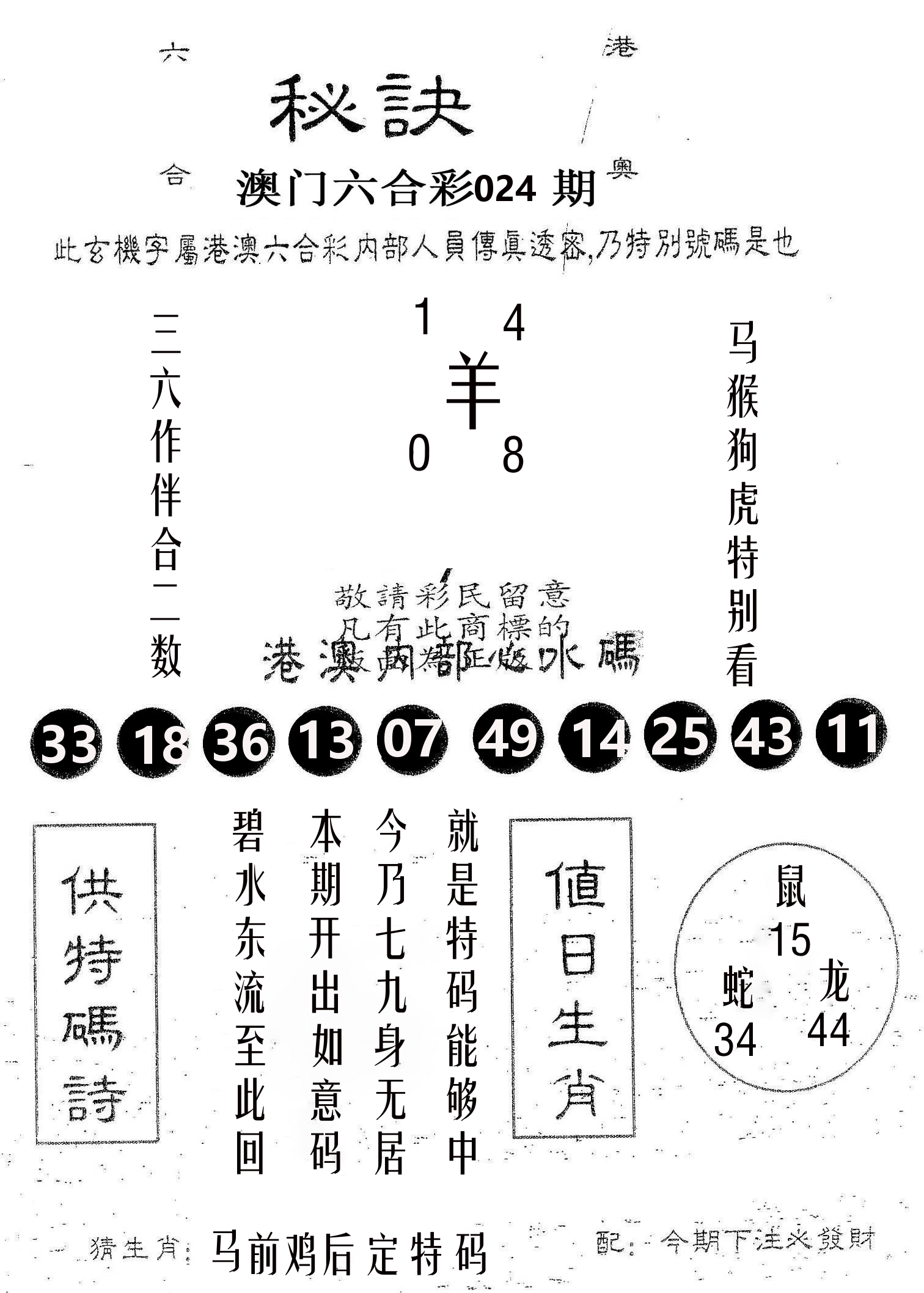 秘决 第24期