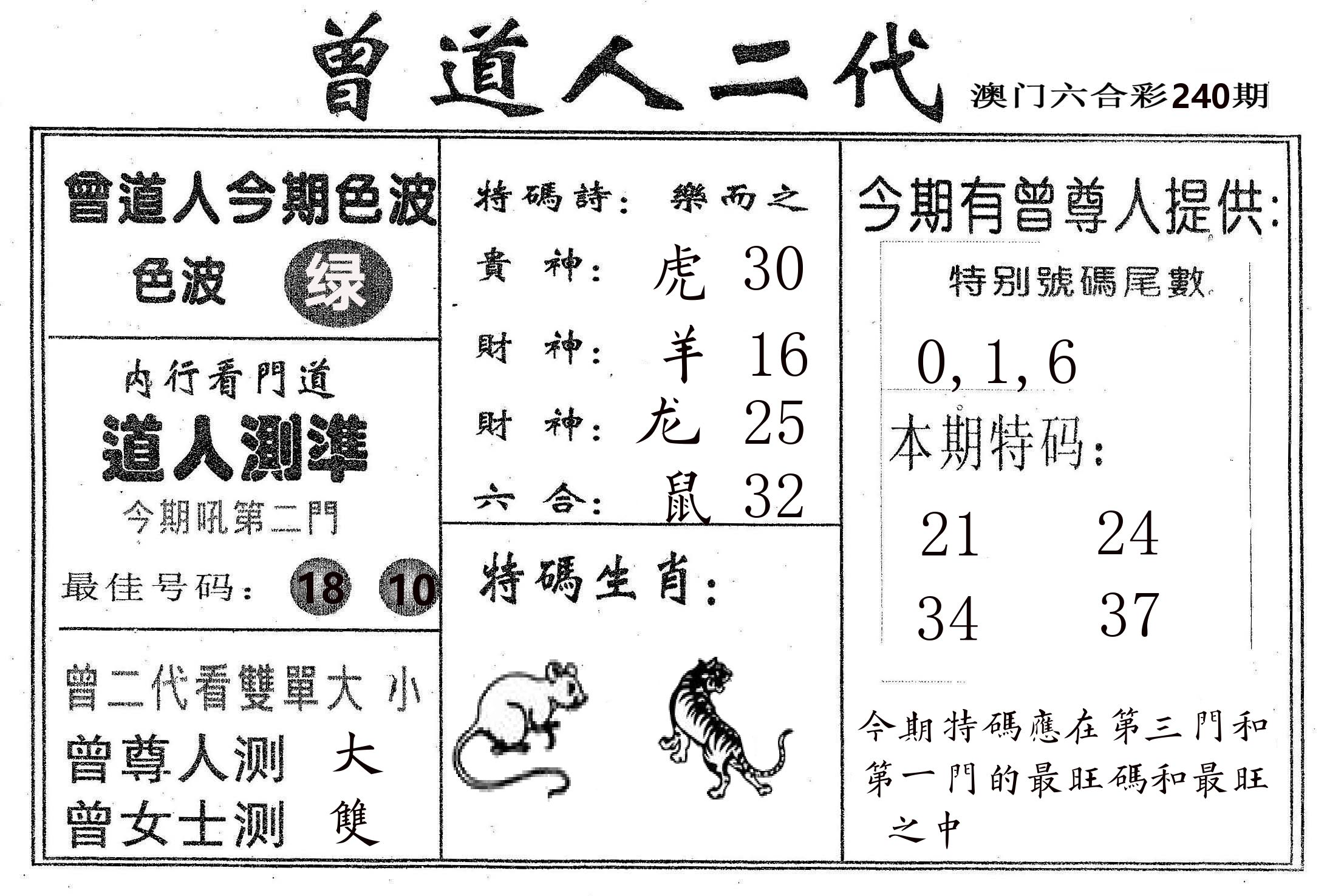 曾二代 第240期