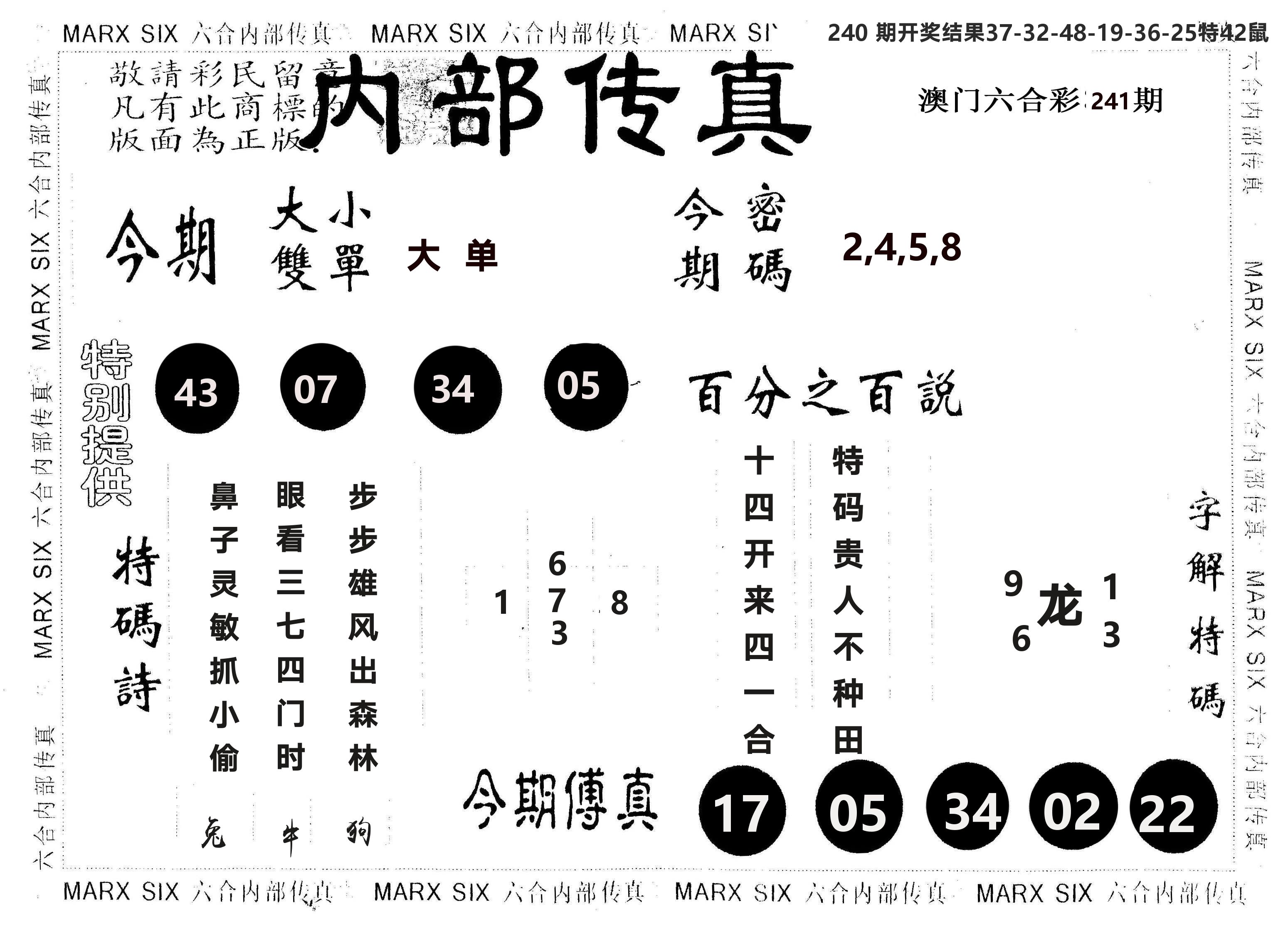 另版内部传真 第241期