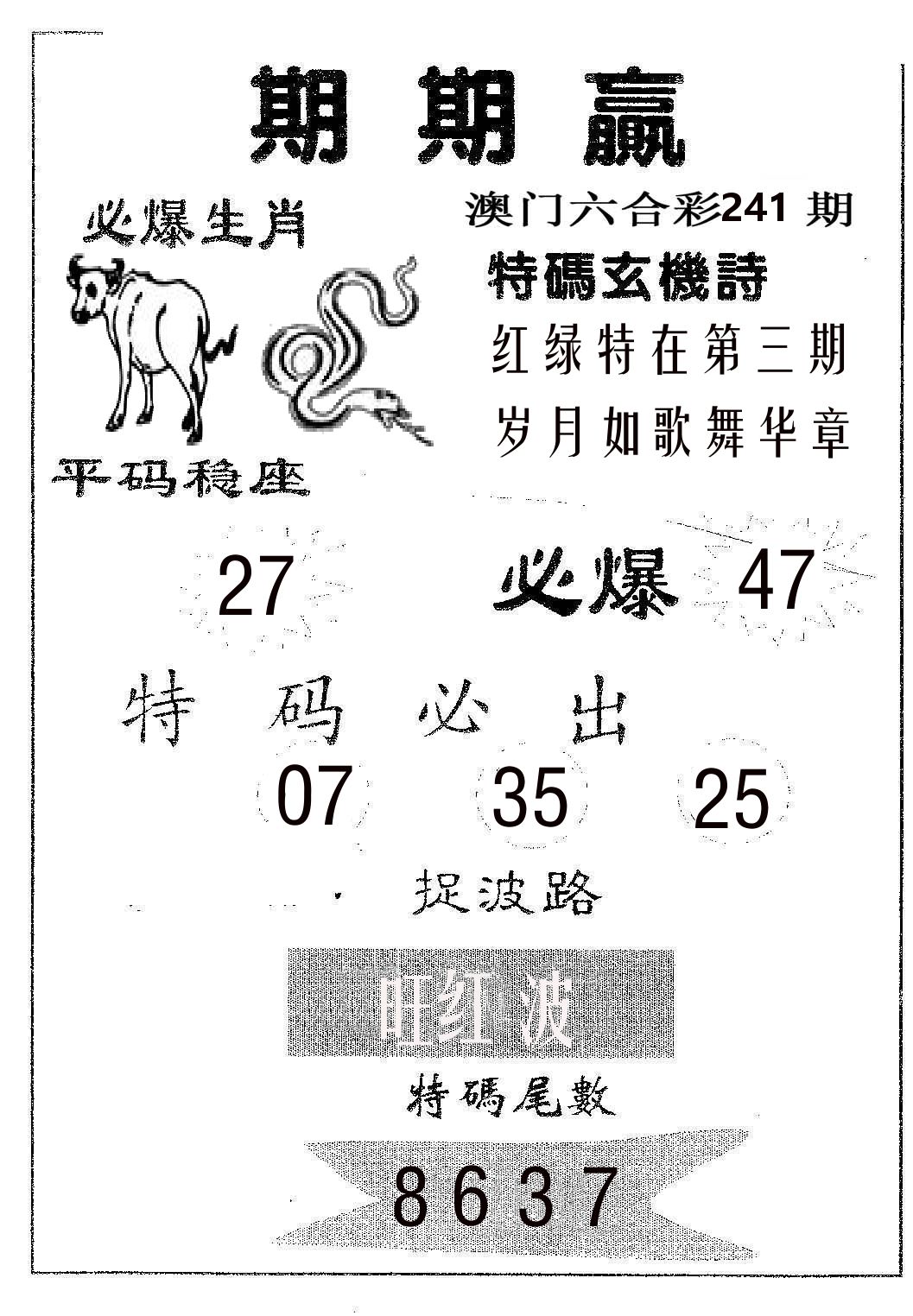 期期赢 第241期