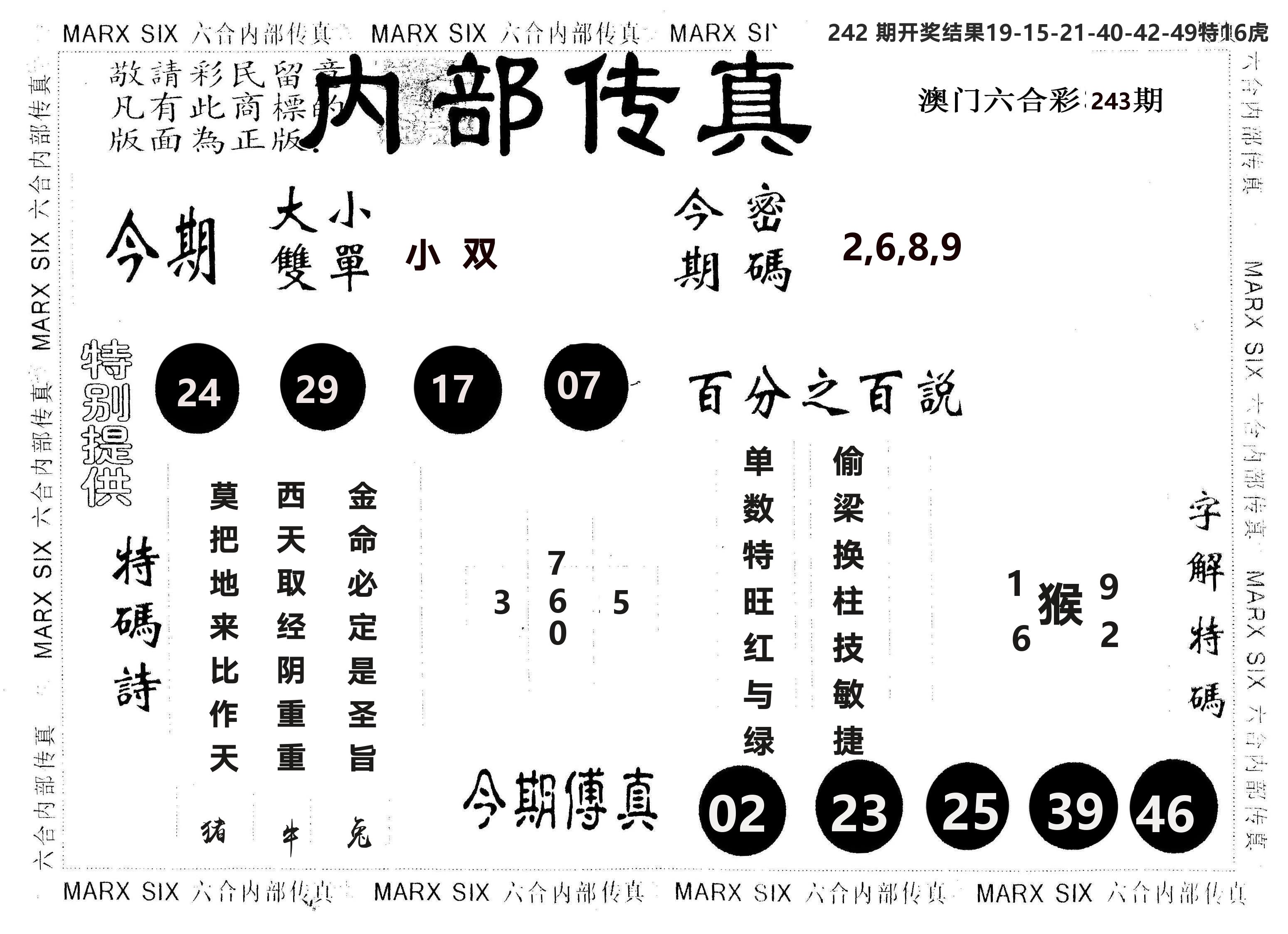 另版内部传真 第243期