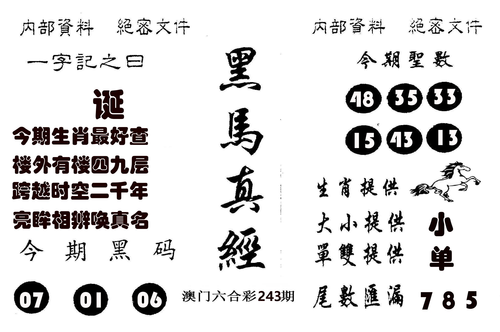 黑马真经 第243期