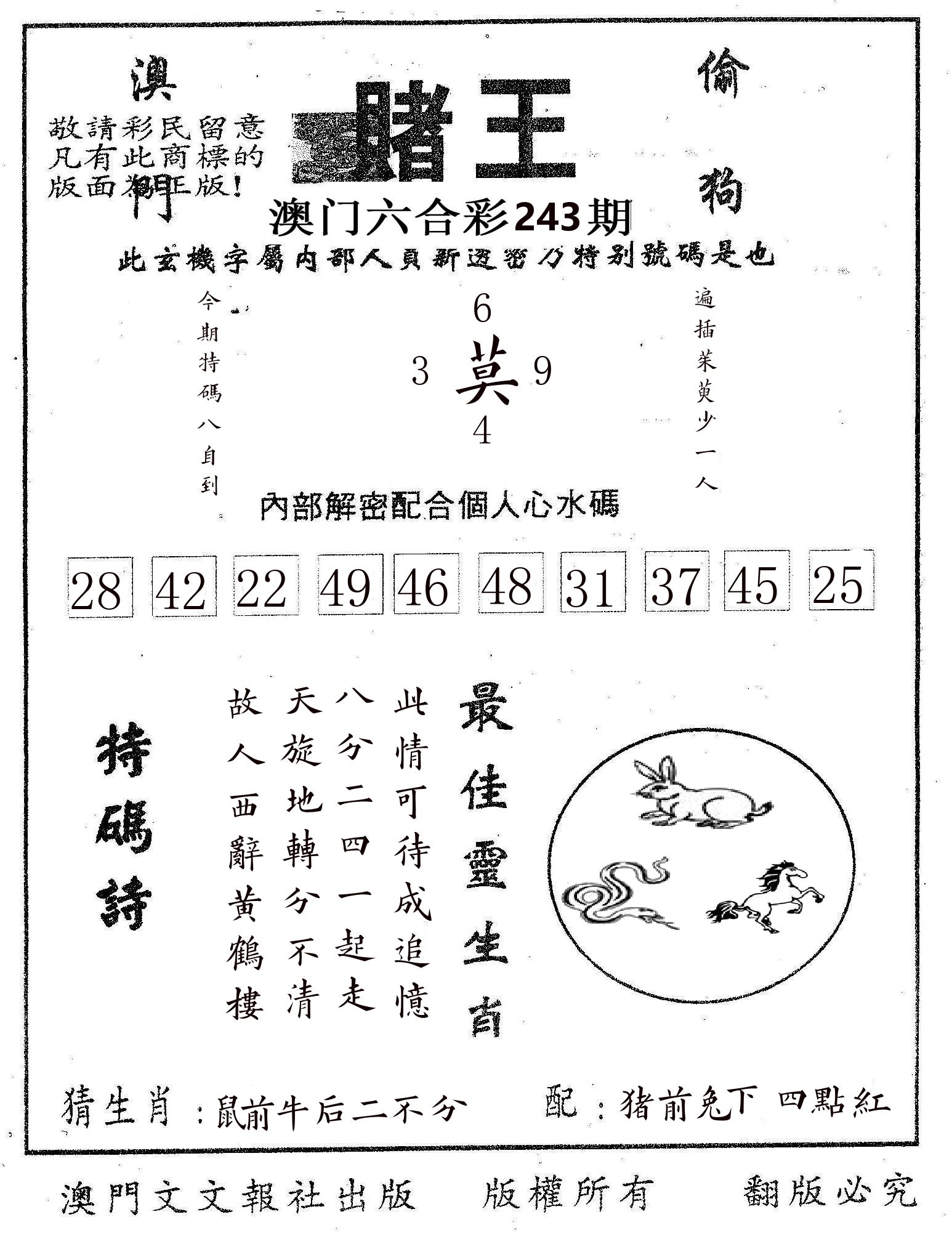 赌王 第243期