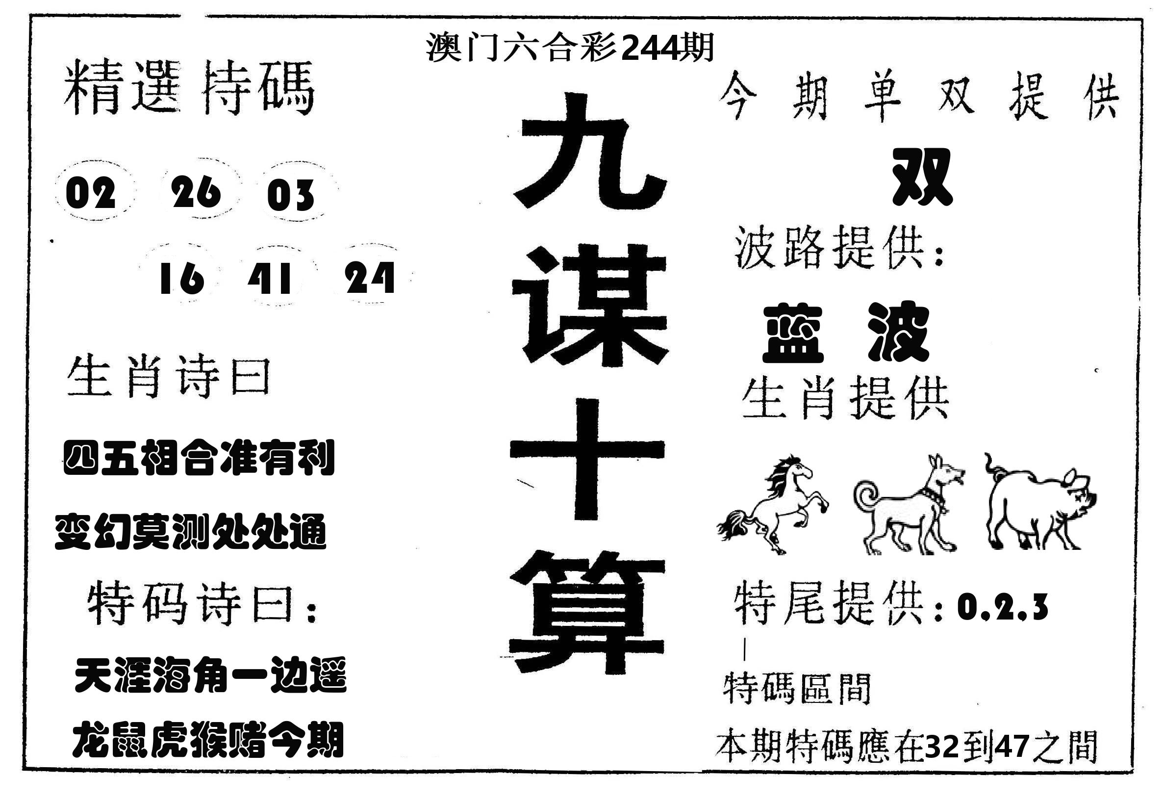 九谋十算 第244期