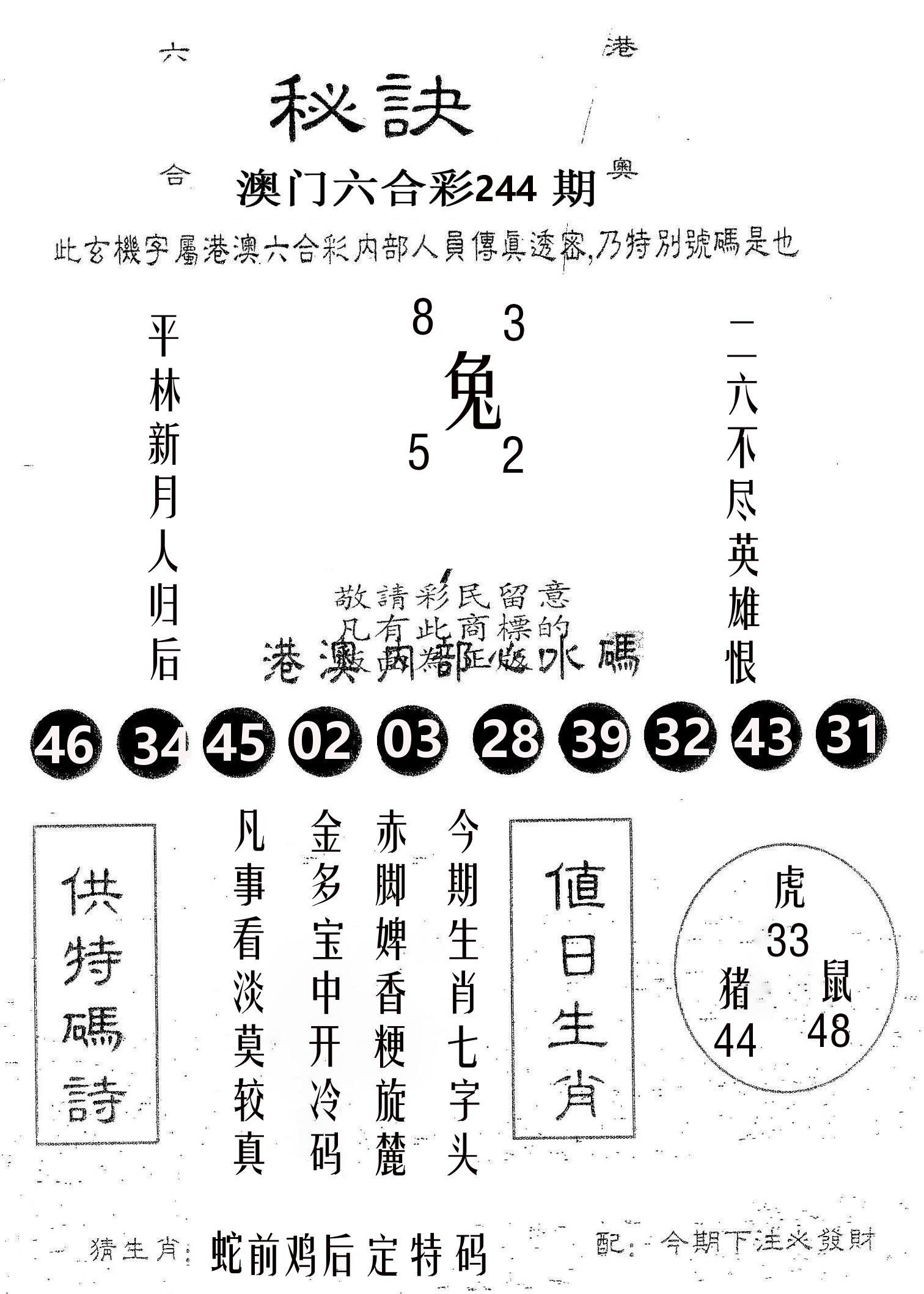 秘决 第244期