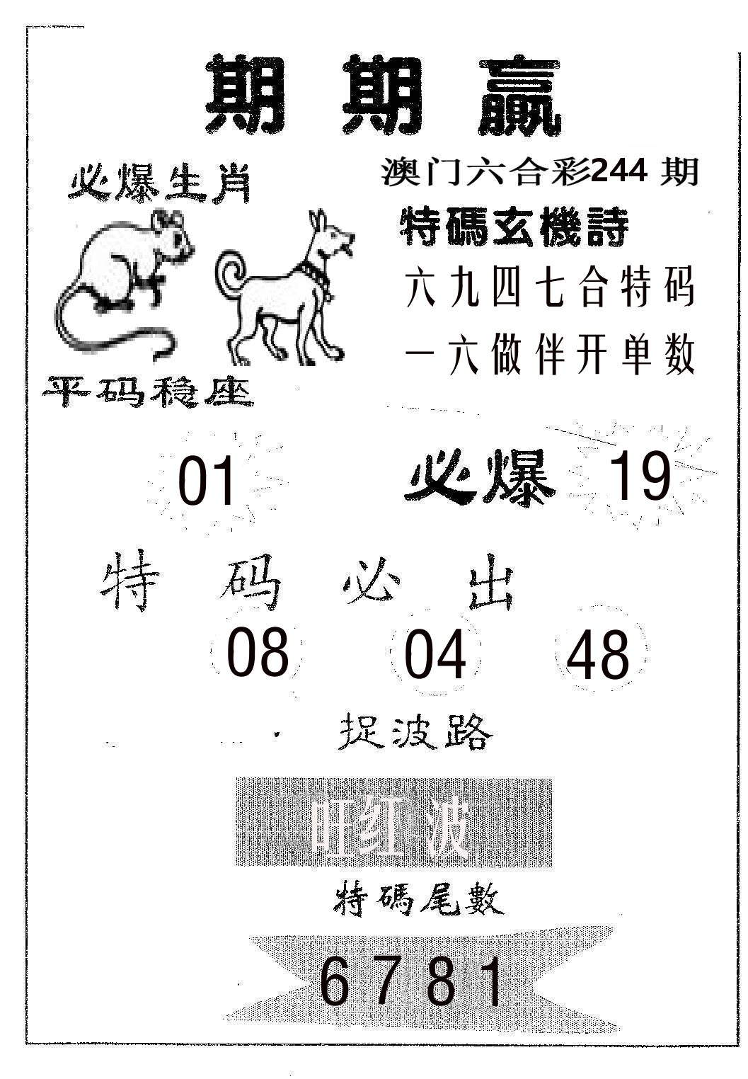 期期赢 第244期