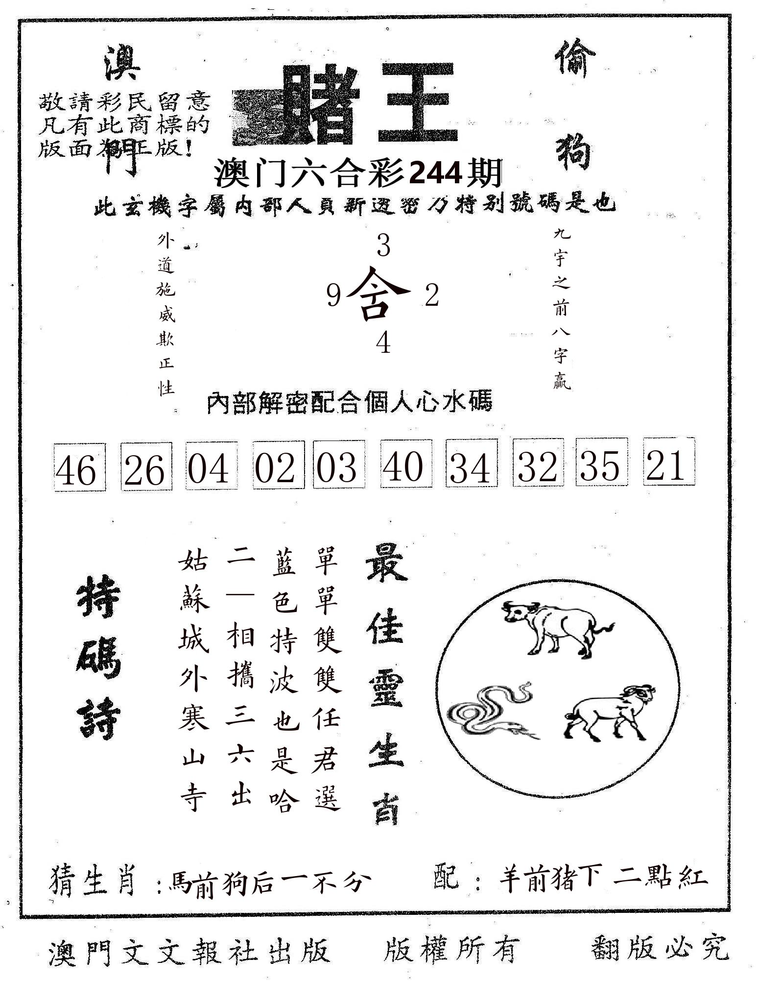 赌王 第244期