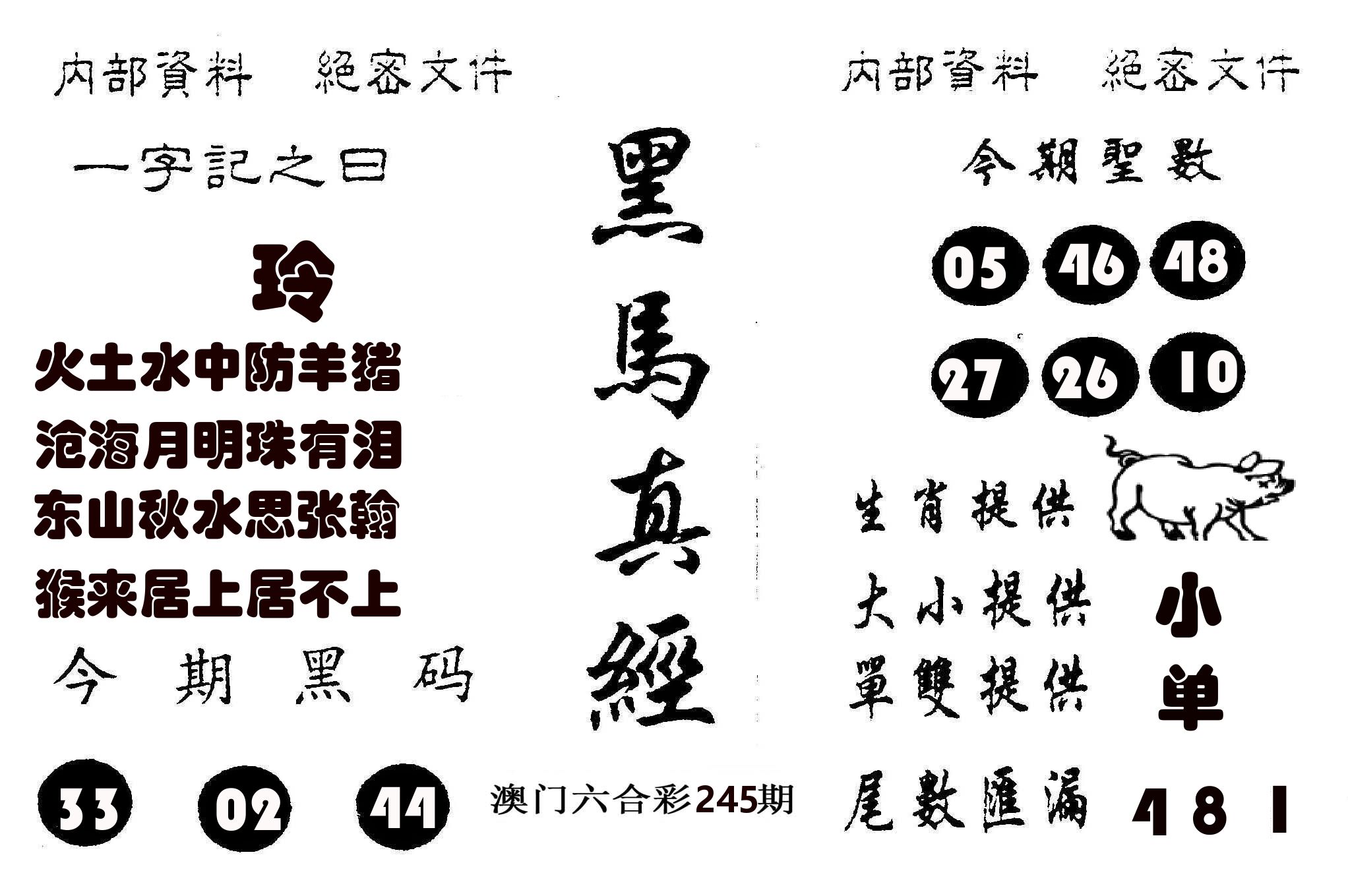黑马真经 第245期