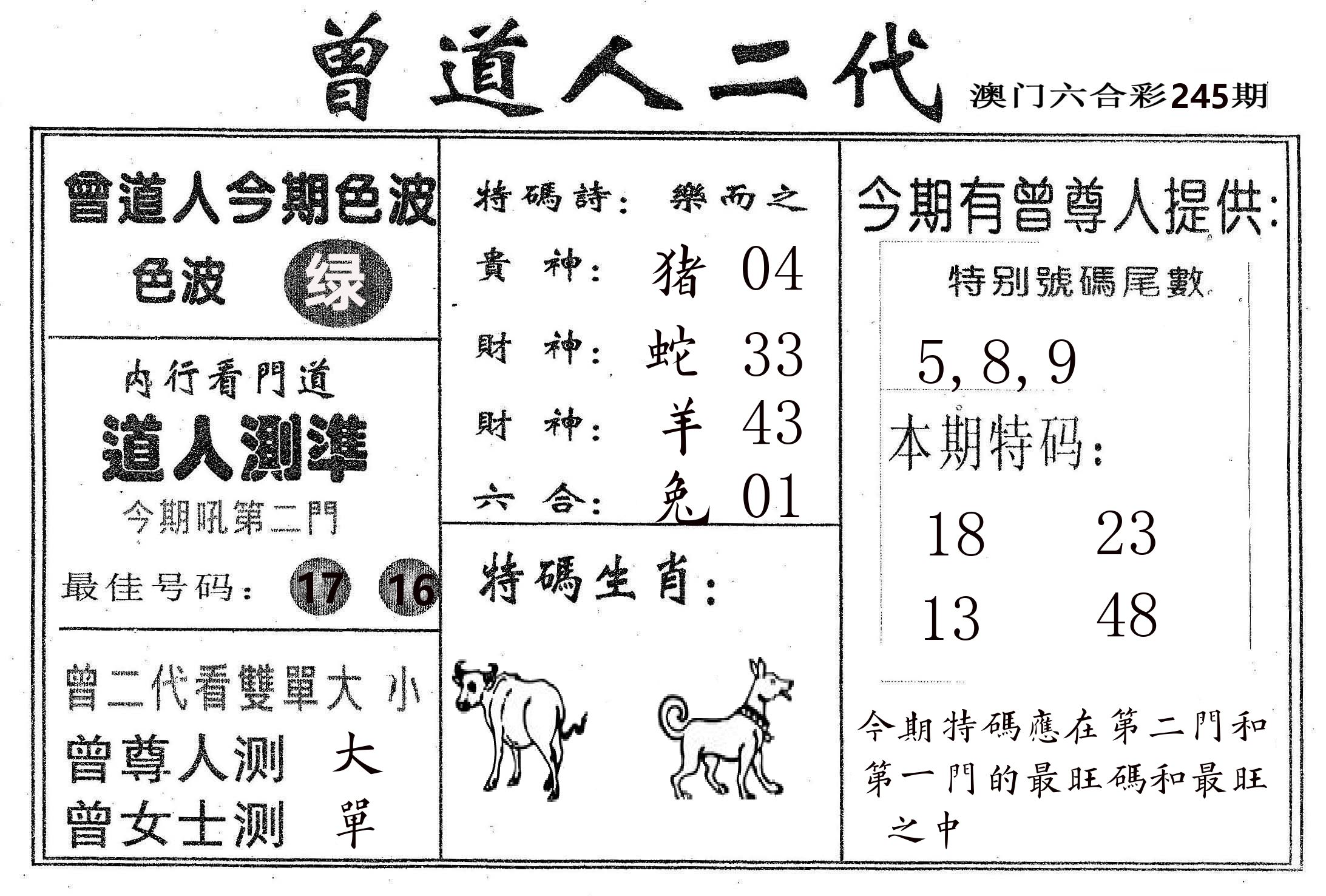 曾二代 第245期