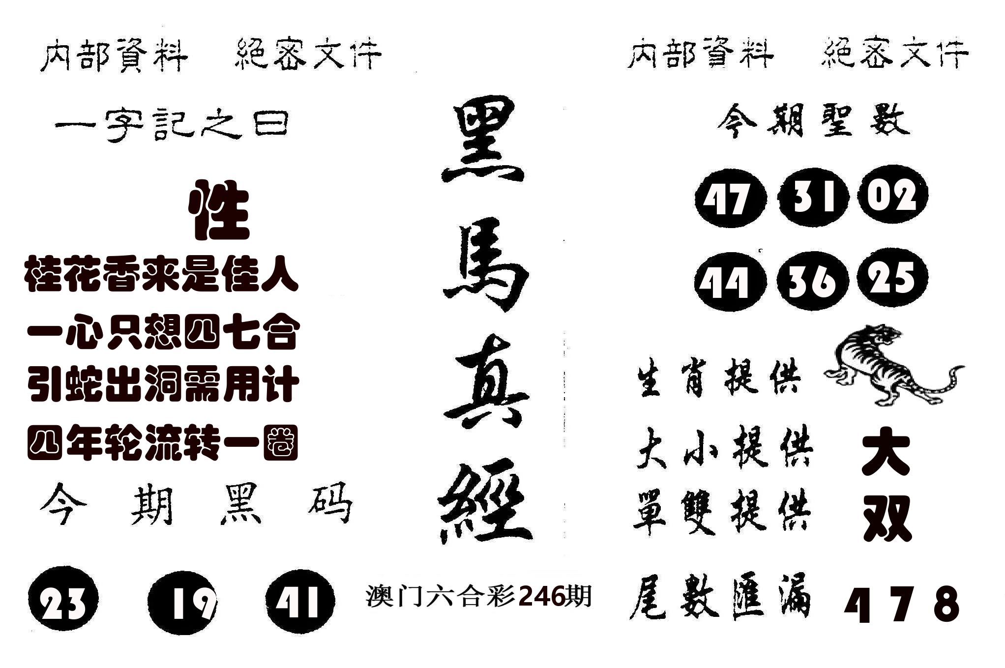 黑马真经 第246期