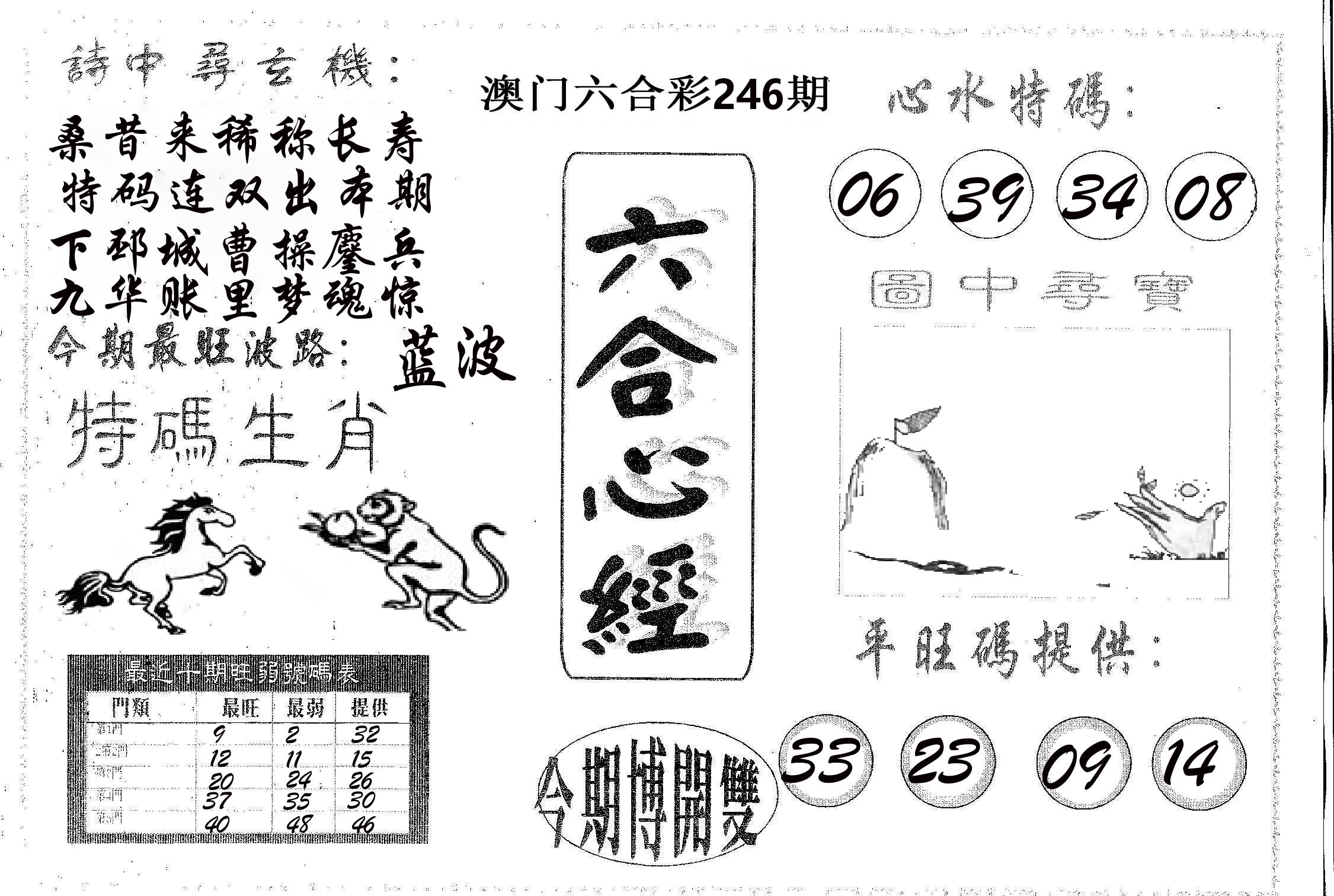 六合心经 第246期