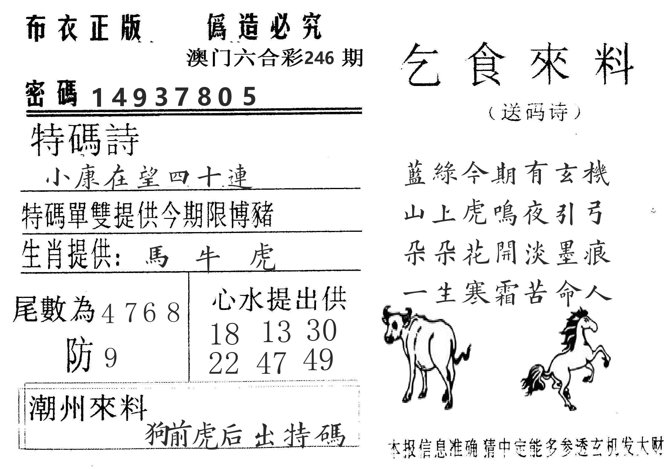 千禧码王 第246期