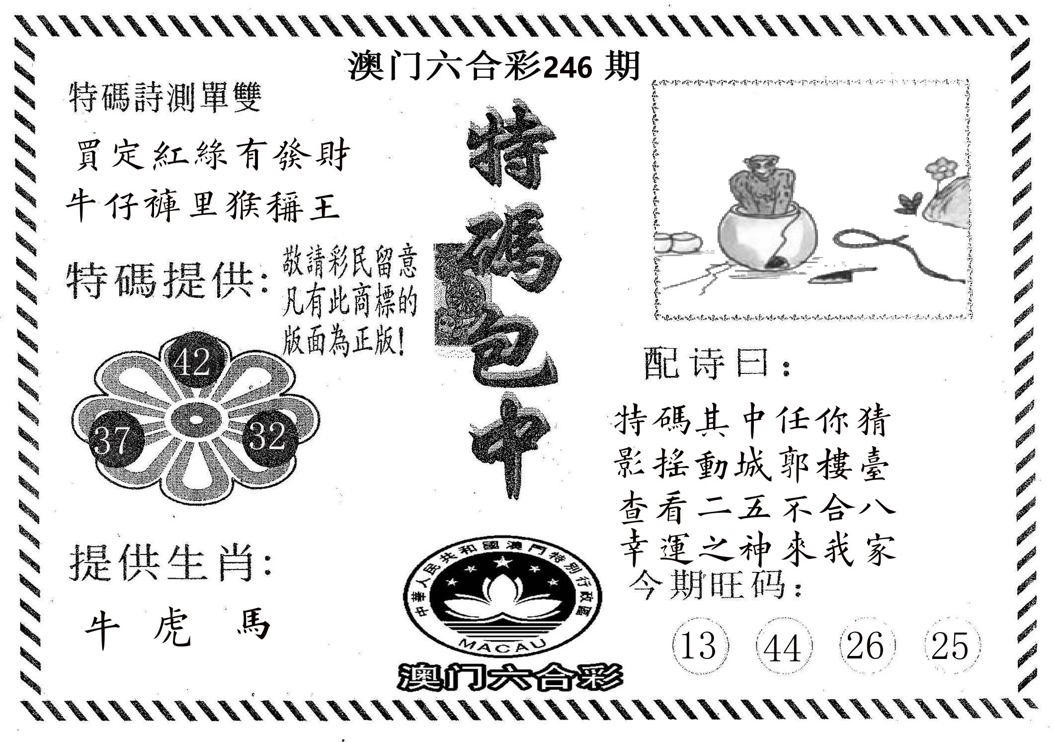特码包中 第246期