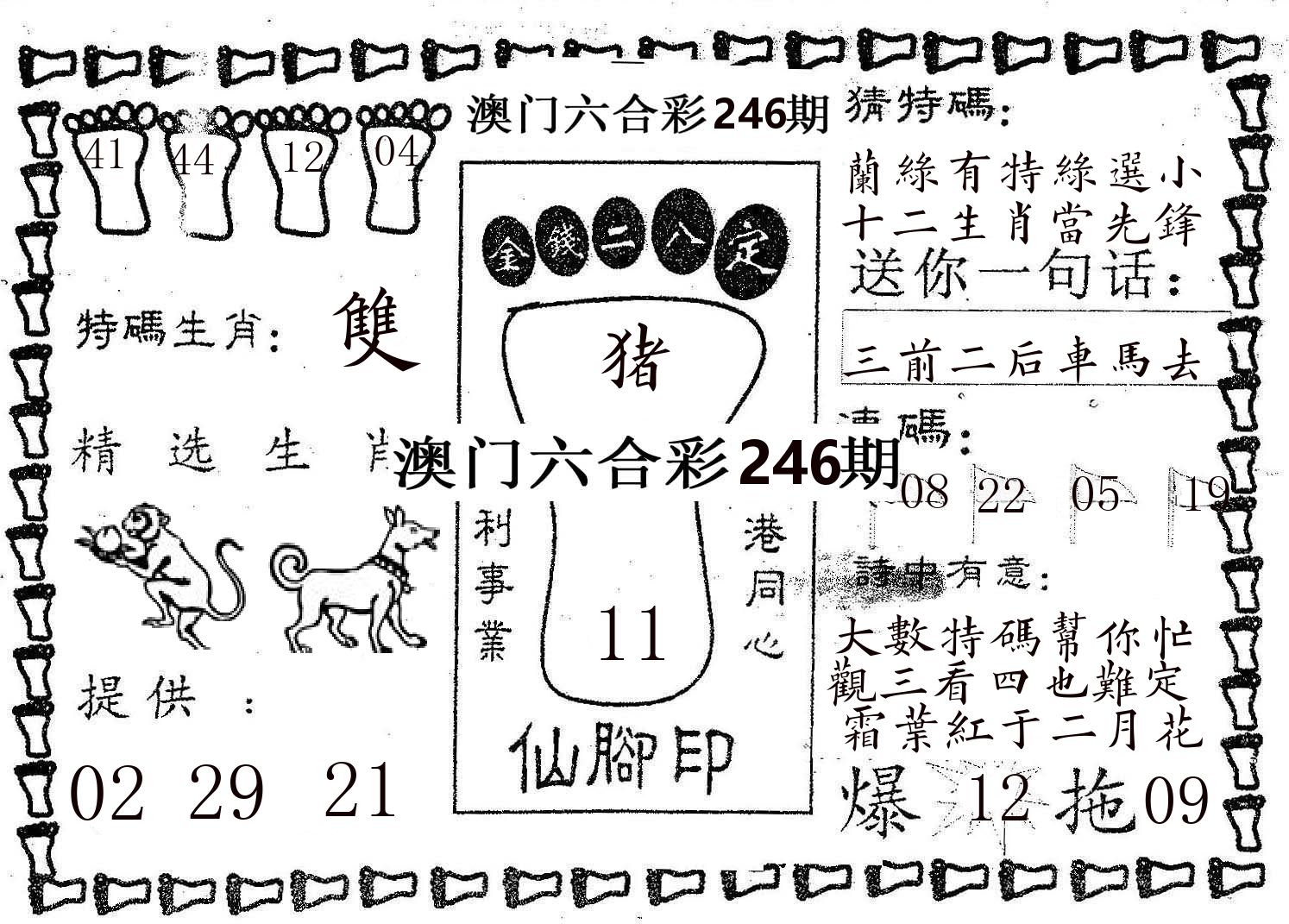 仙脚印 第246期