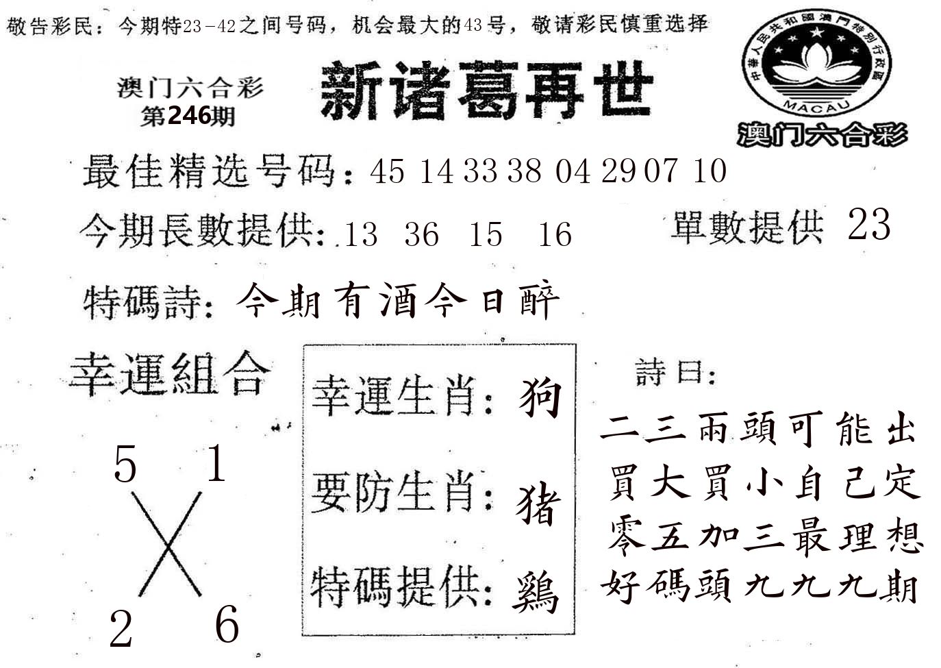 新诸葛 第246期