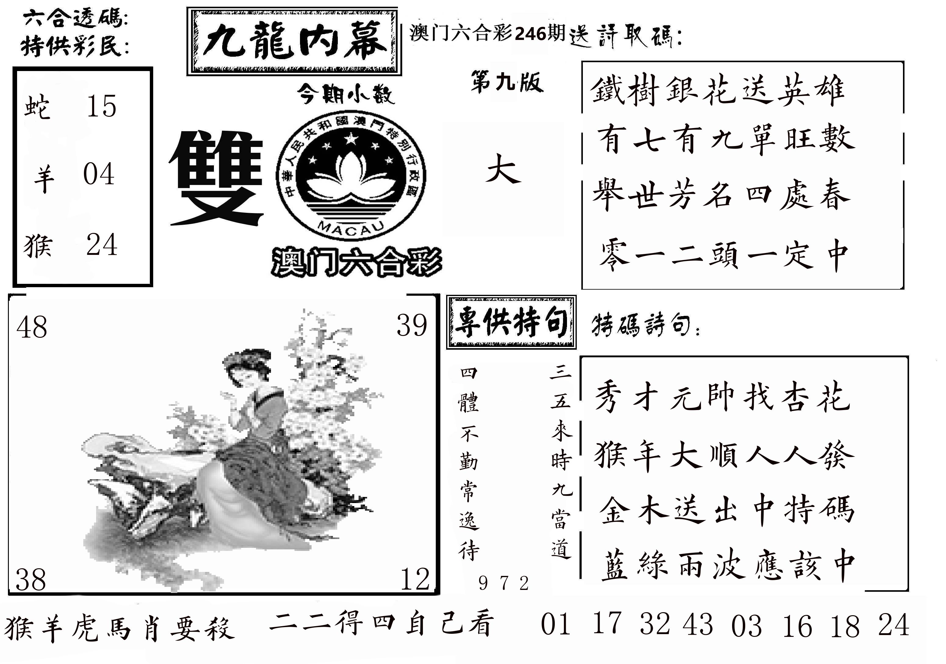 澳门传真3 第246期