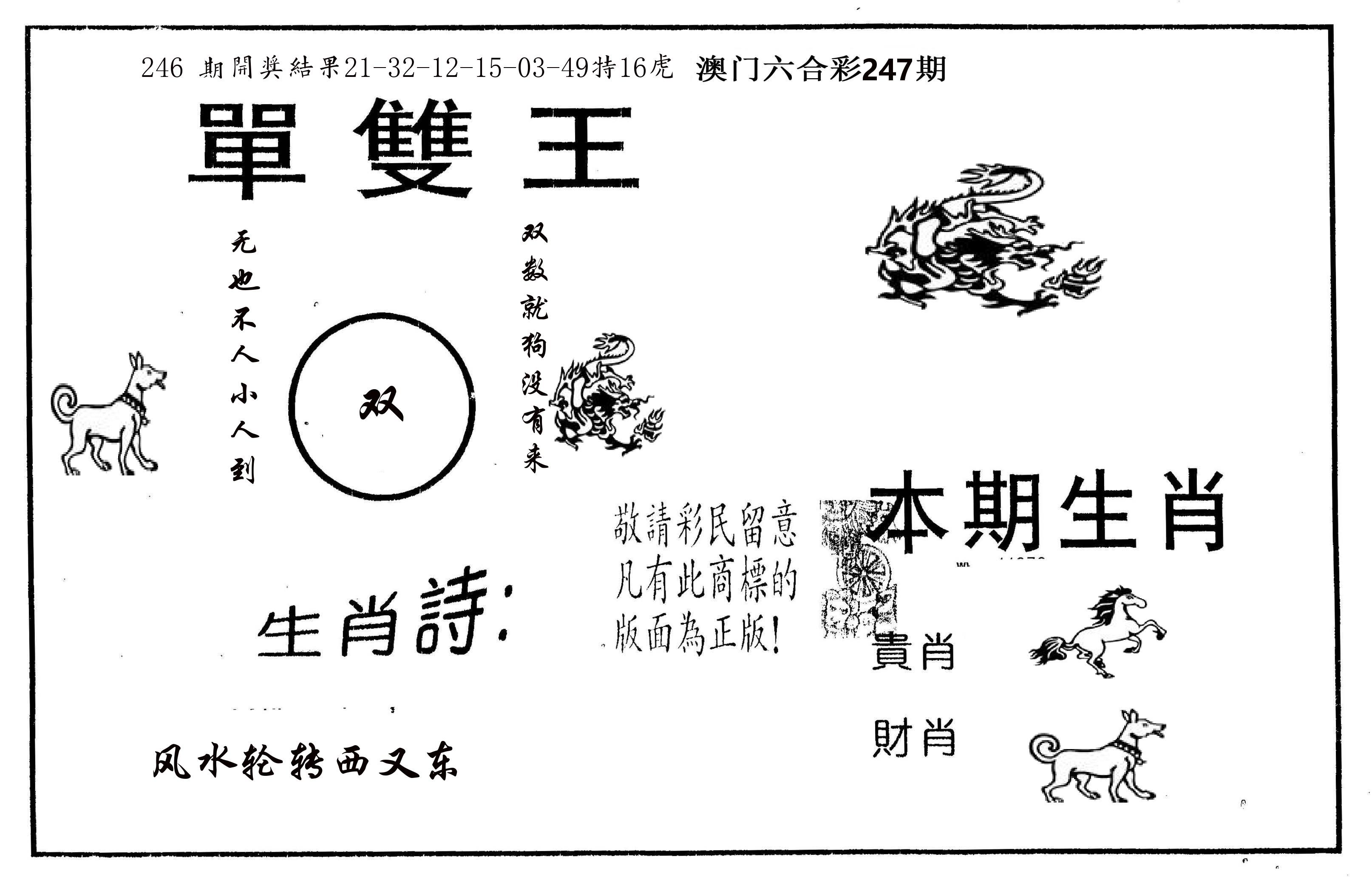 单双王A 第247期