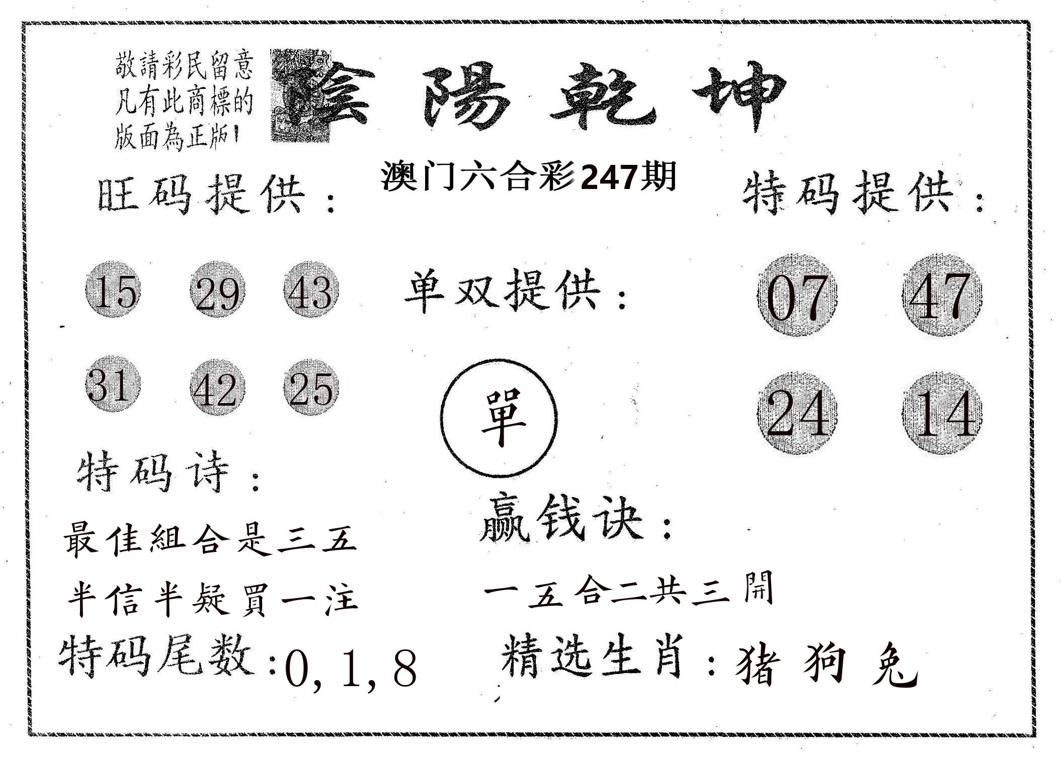 阴阳乾坤 第247期