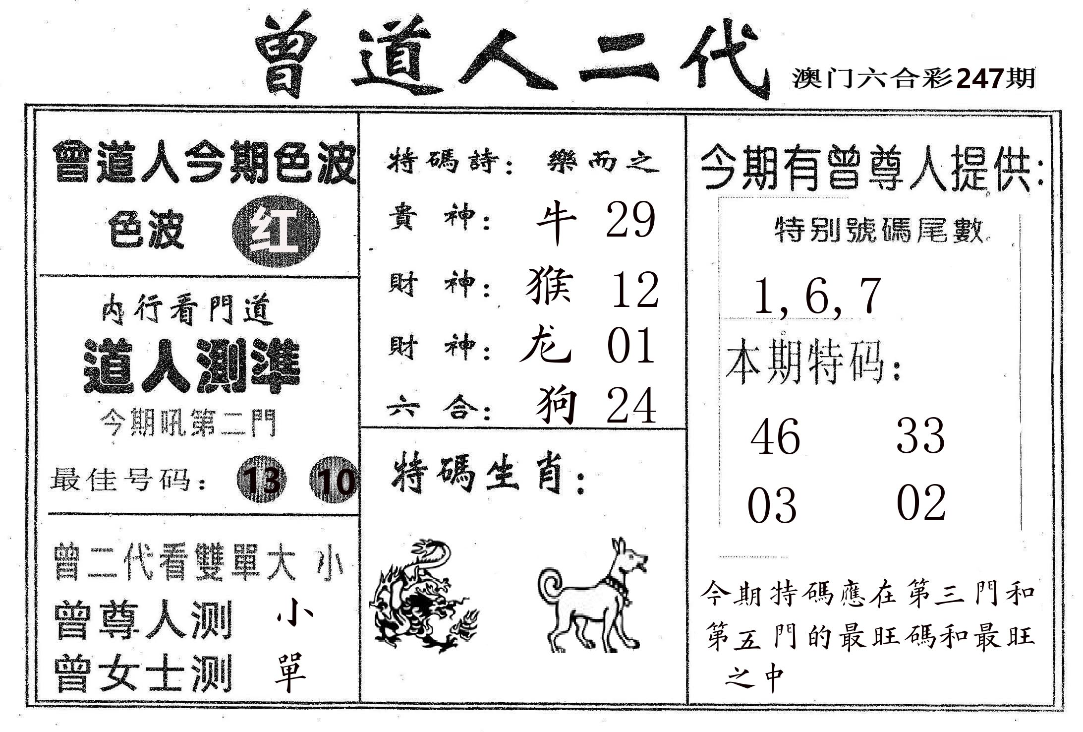 曾二代 第247期