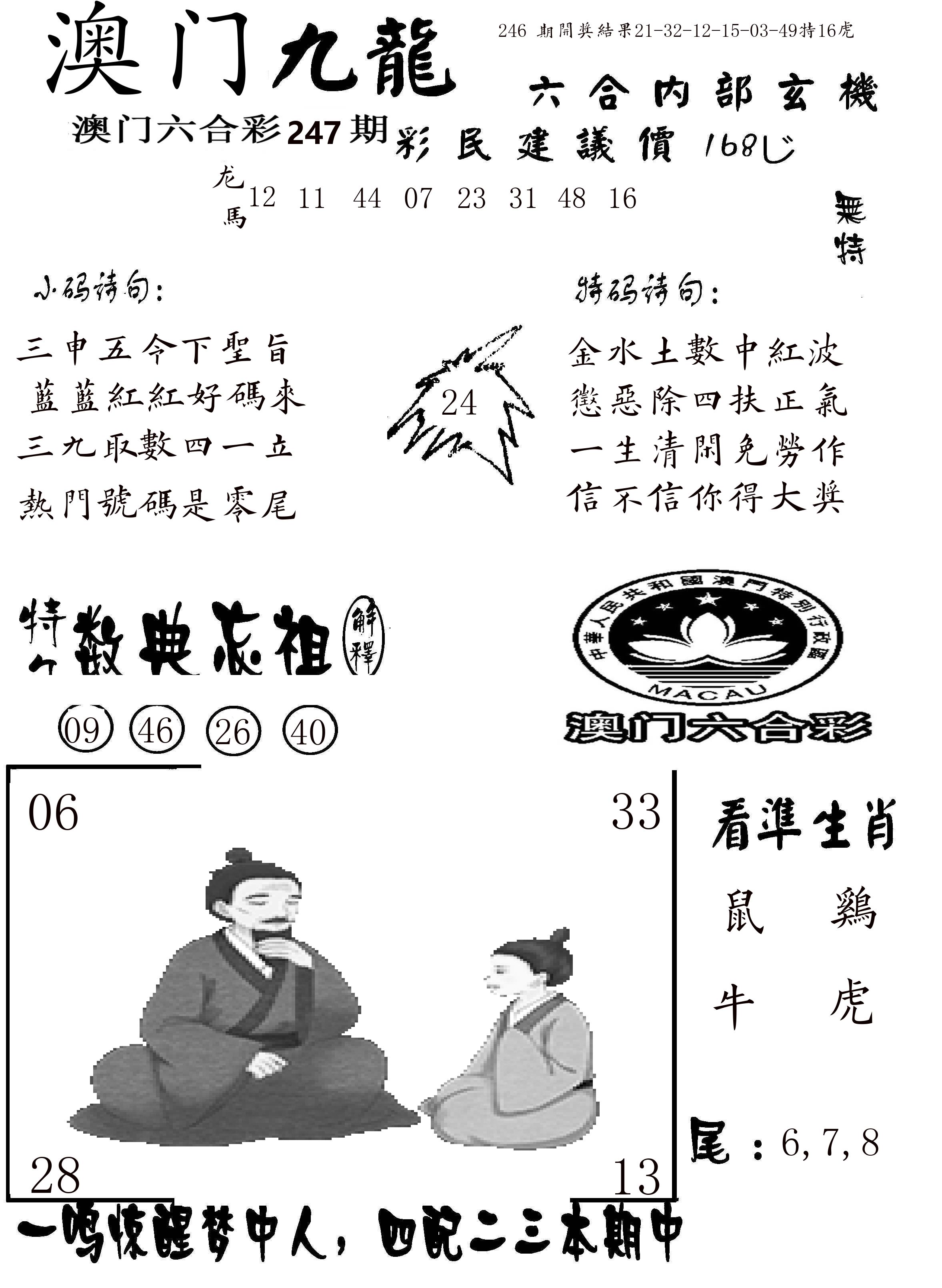 澳门传真1 第247期