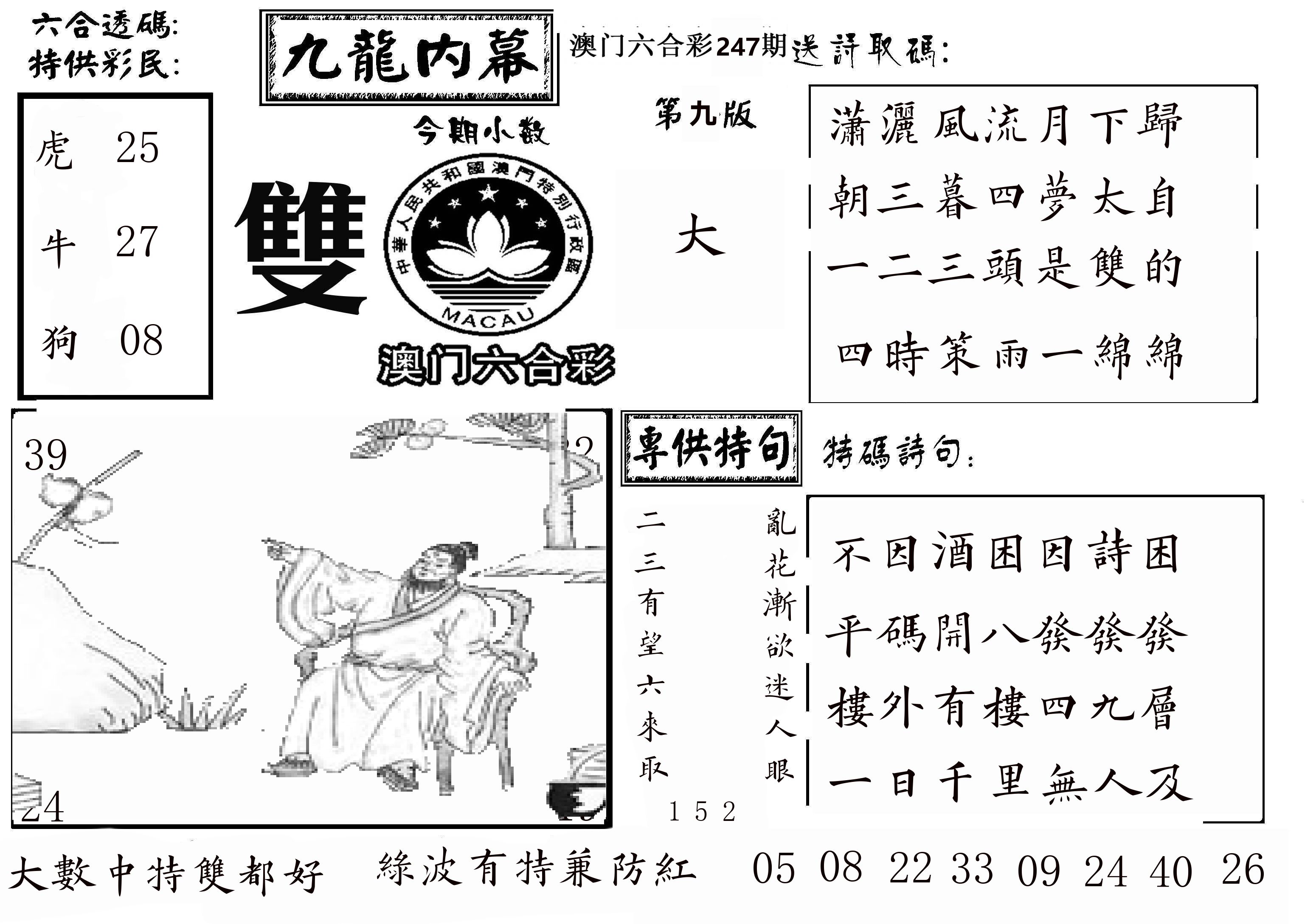 澳门传真3 第247期