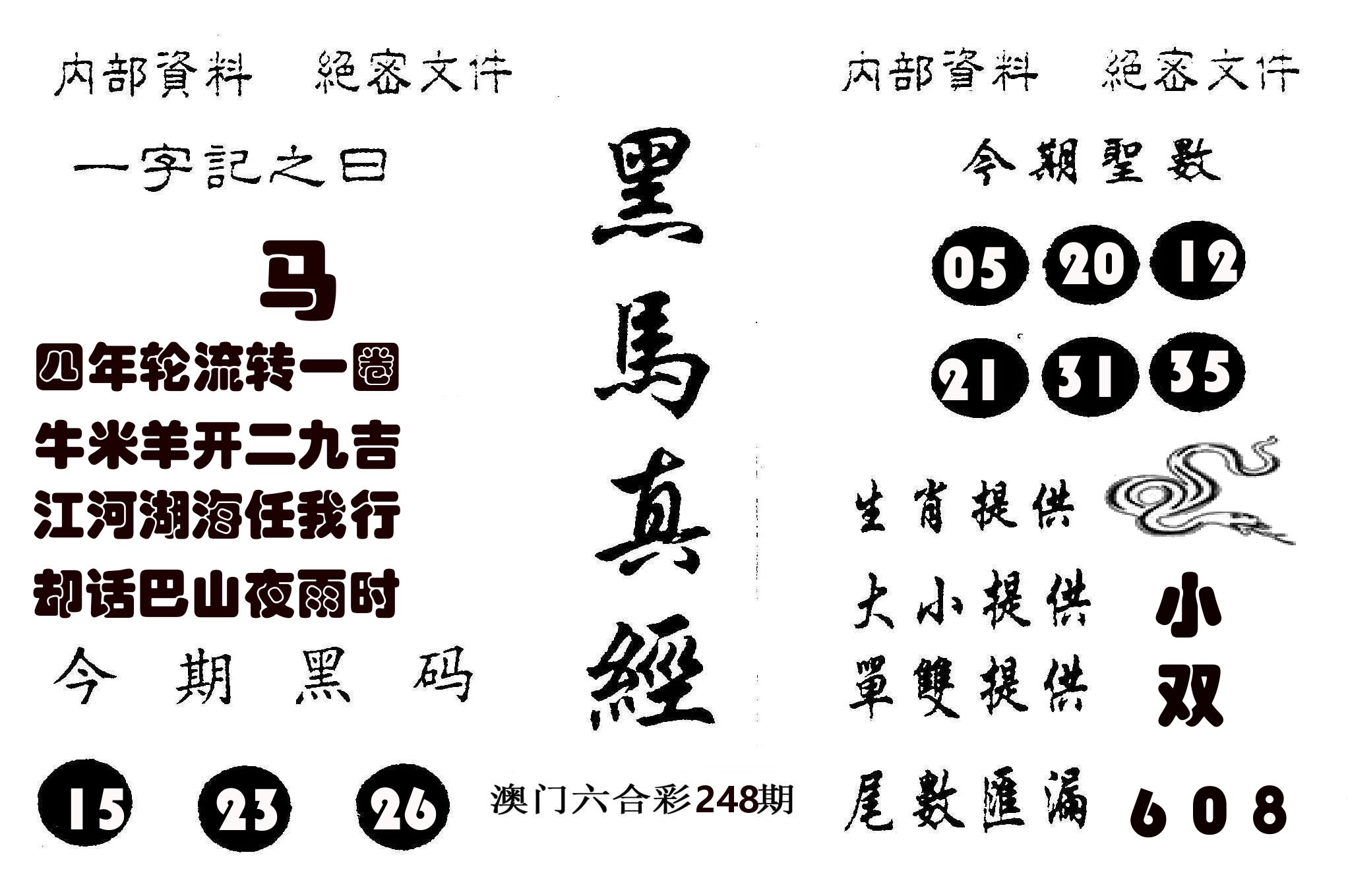 黑马真经 第248期