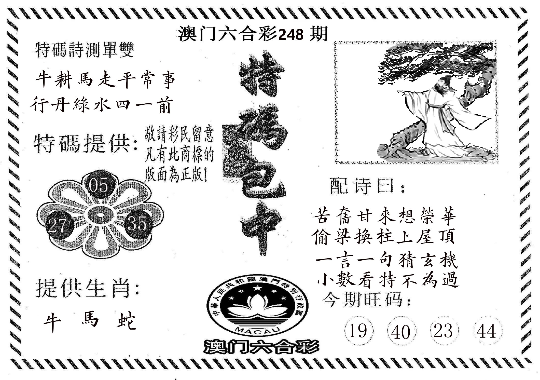 特码包中 第248期
