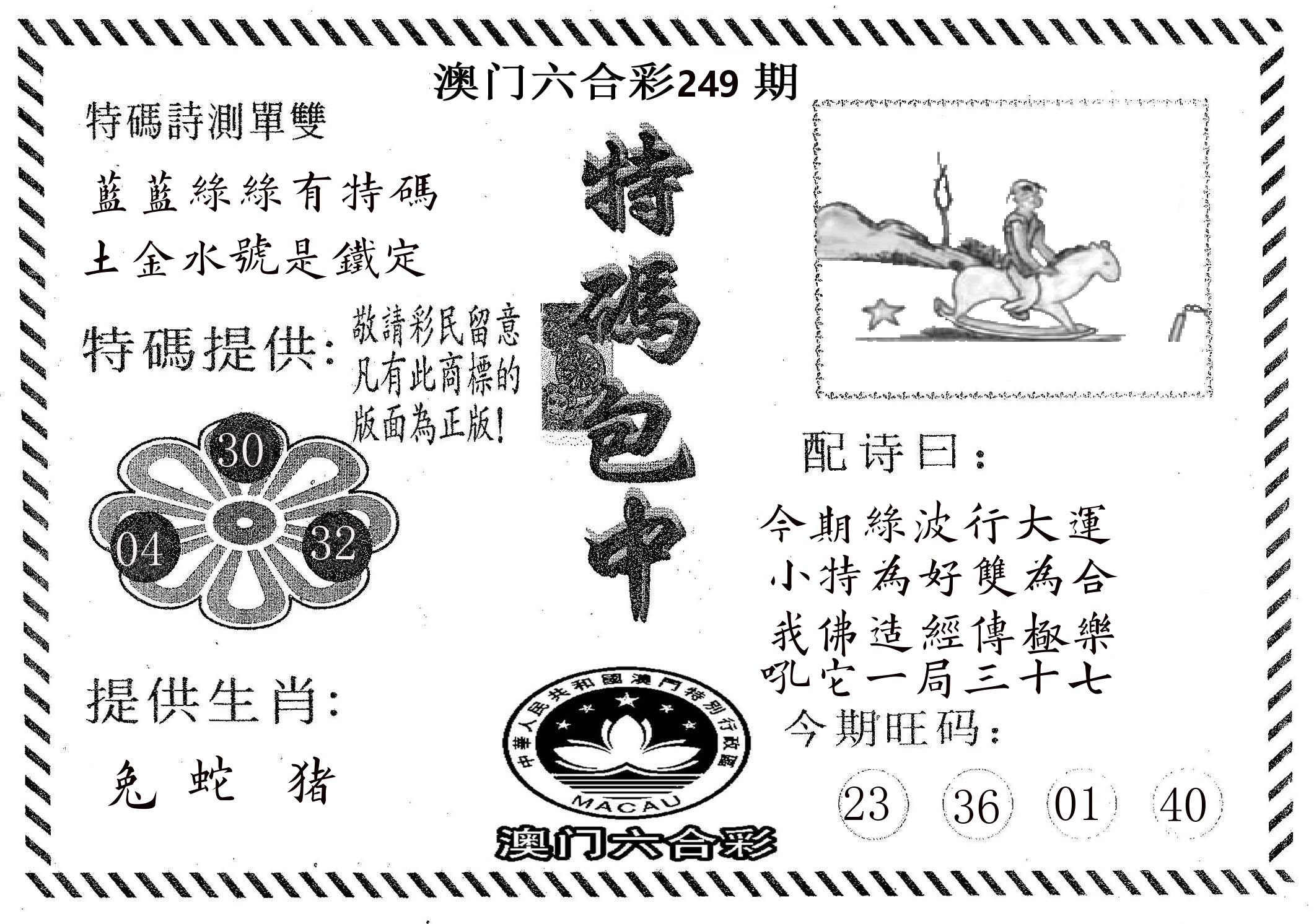 特码包中 第249期