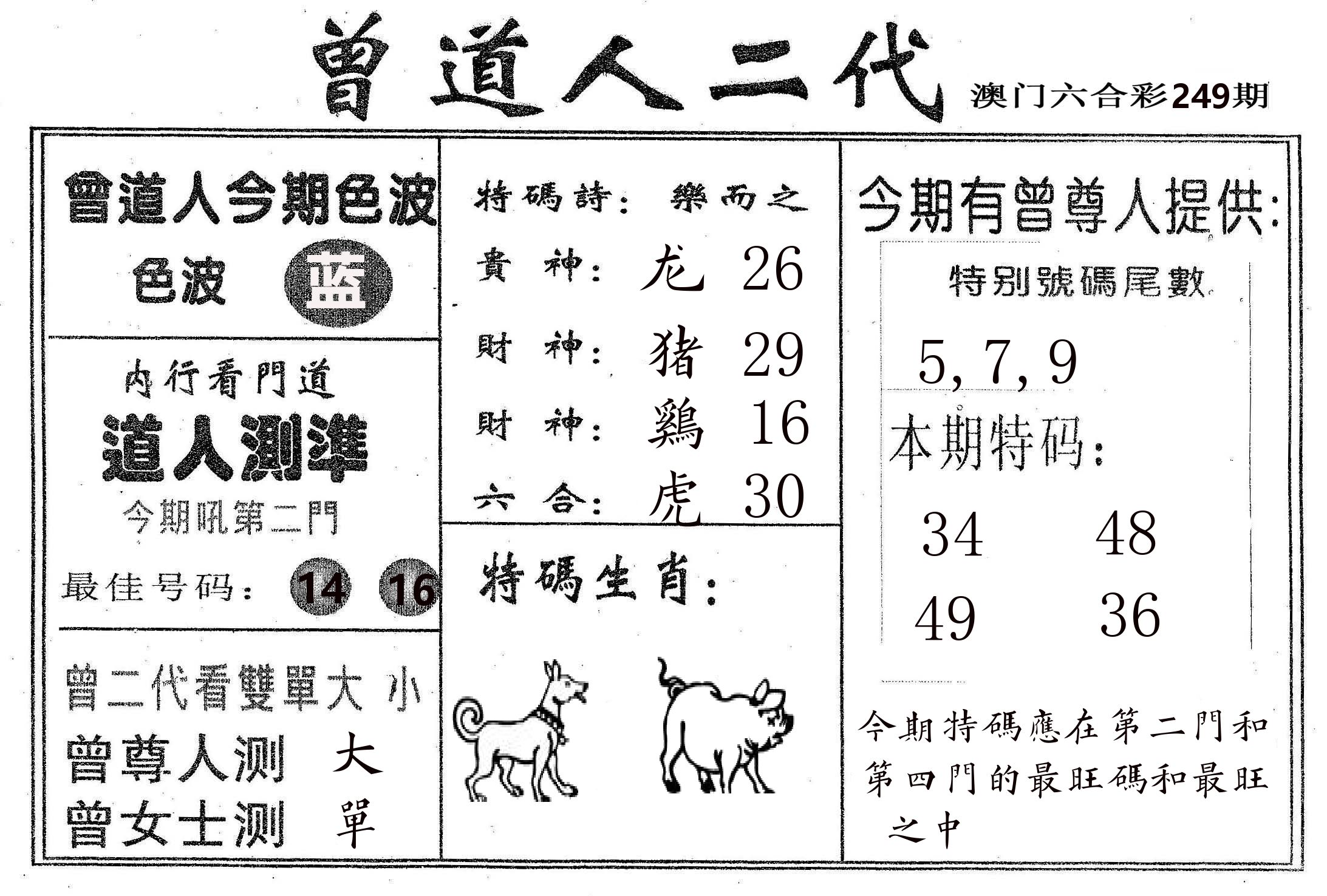曾二代 第249期