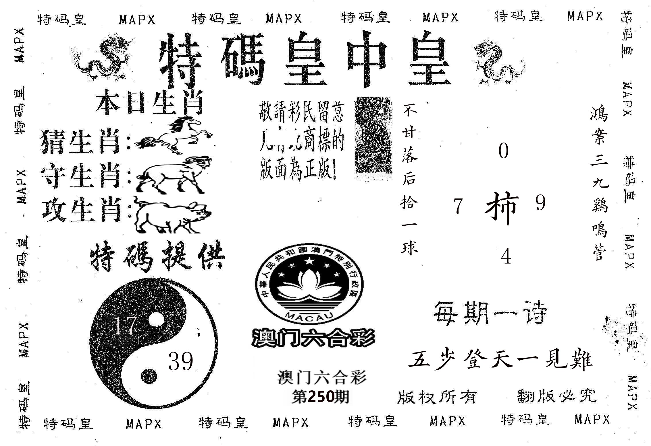 皇中皇B 第250期