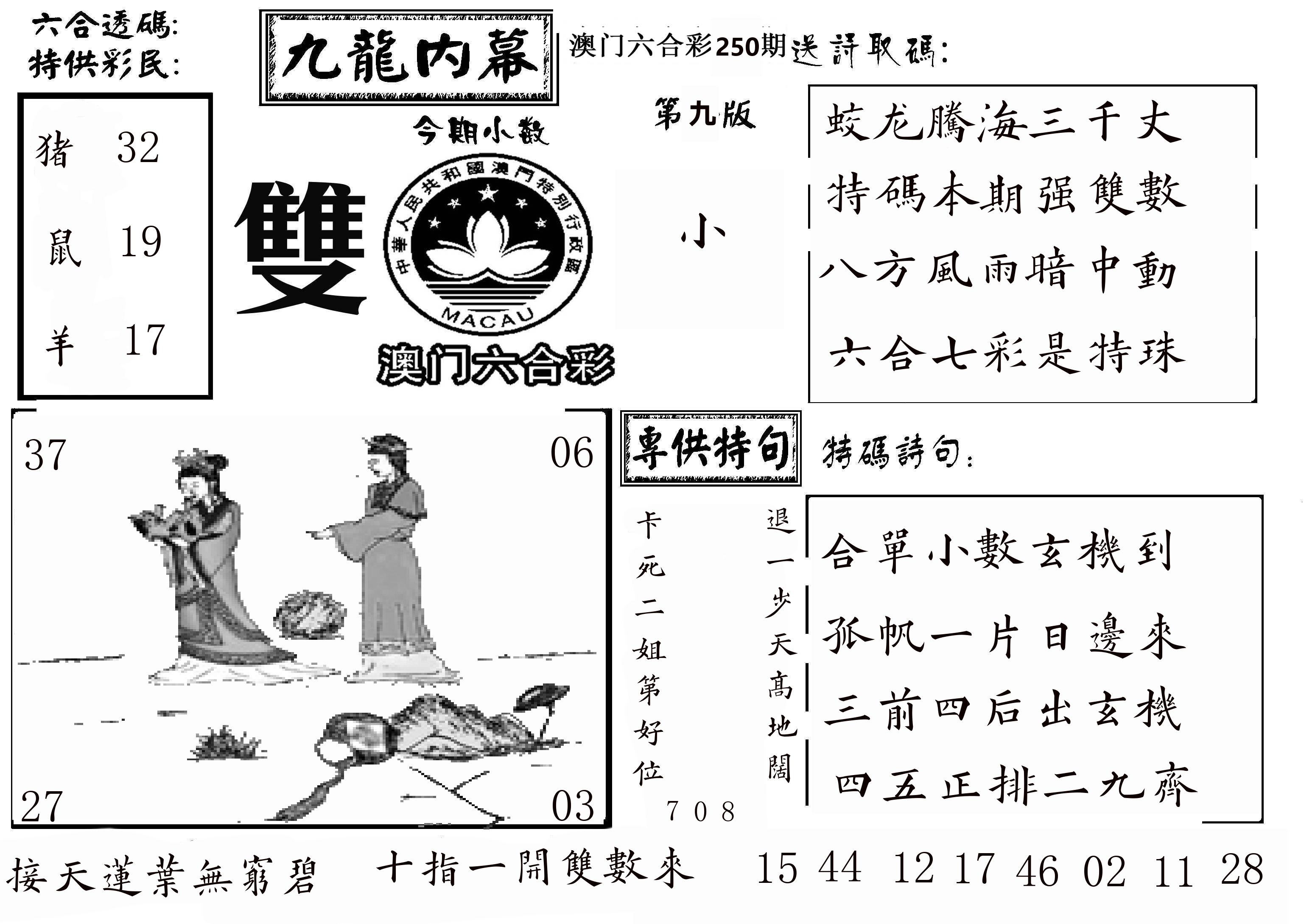 澳门传真3 第250期