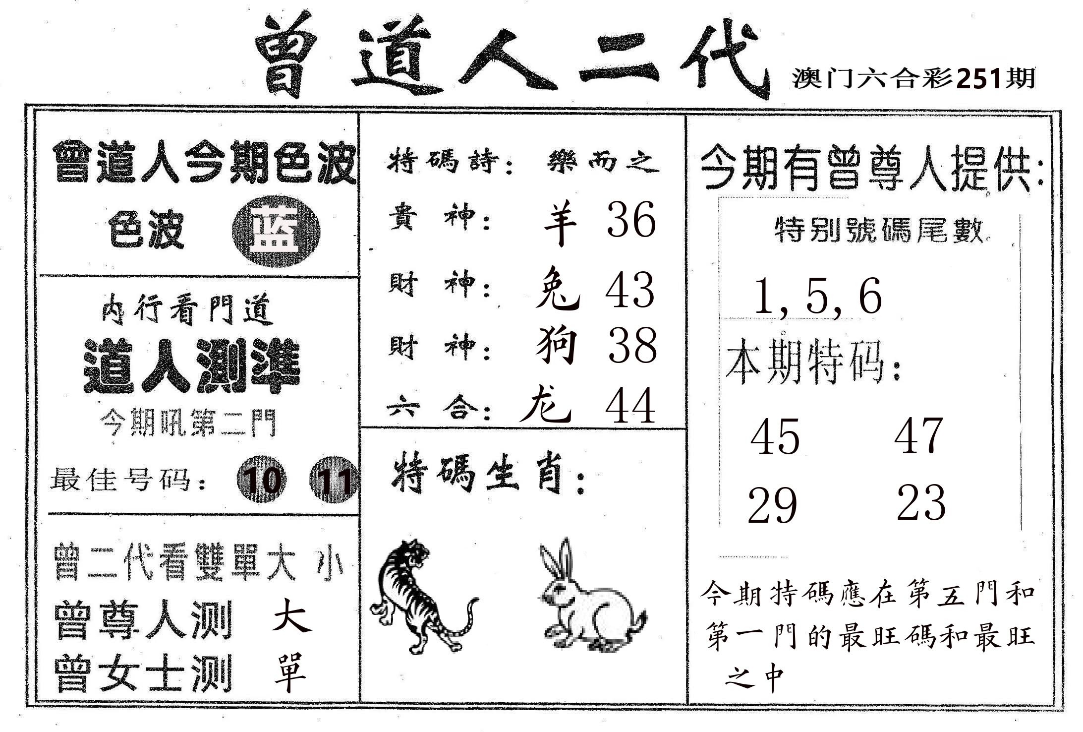 曾二代 第251期
