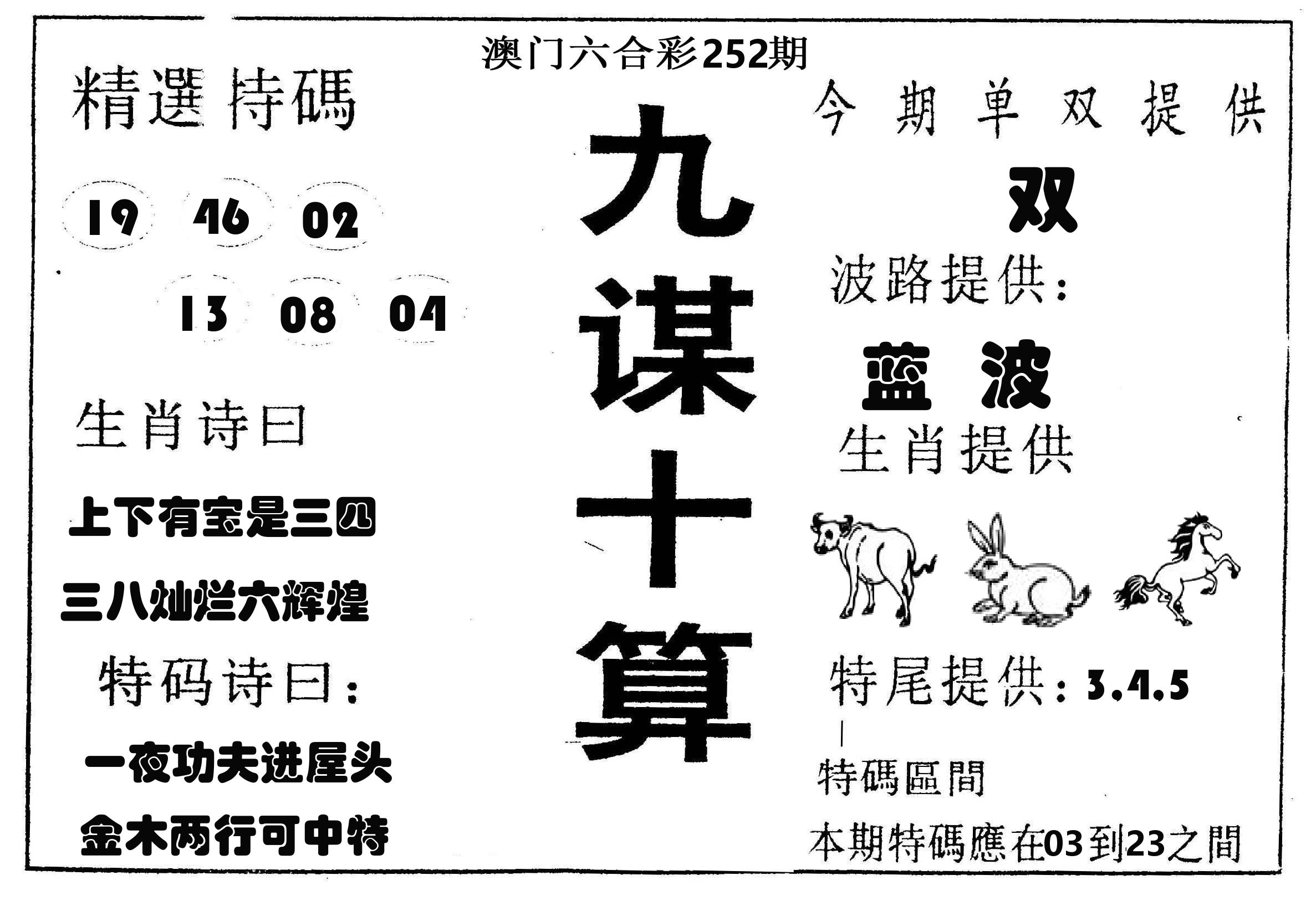 九谋十算 第252期