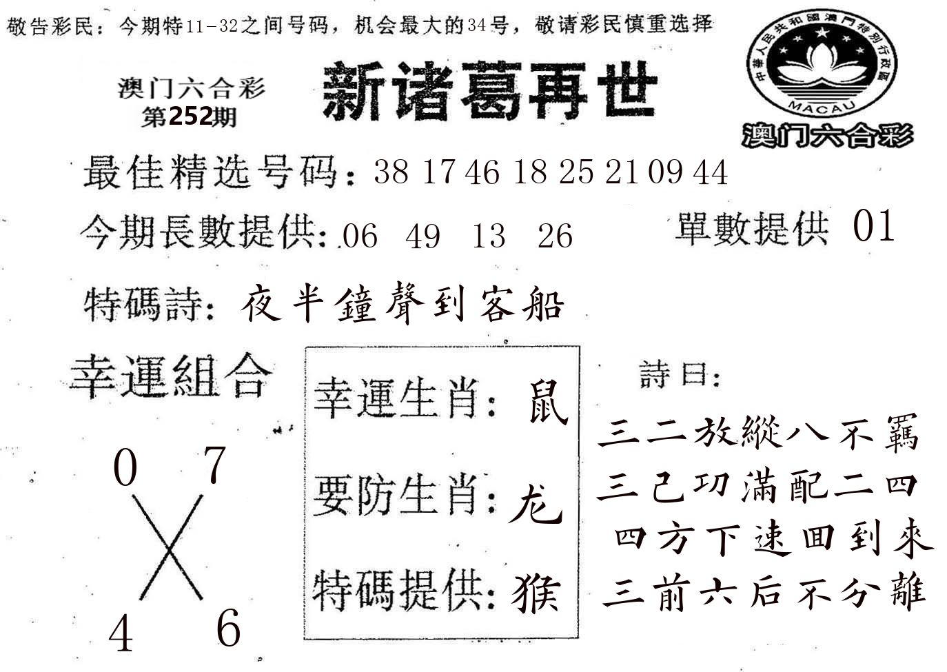 新诸葛 第252期
