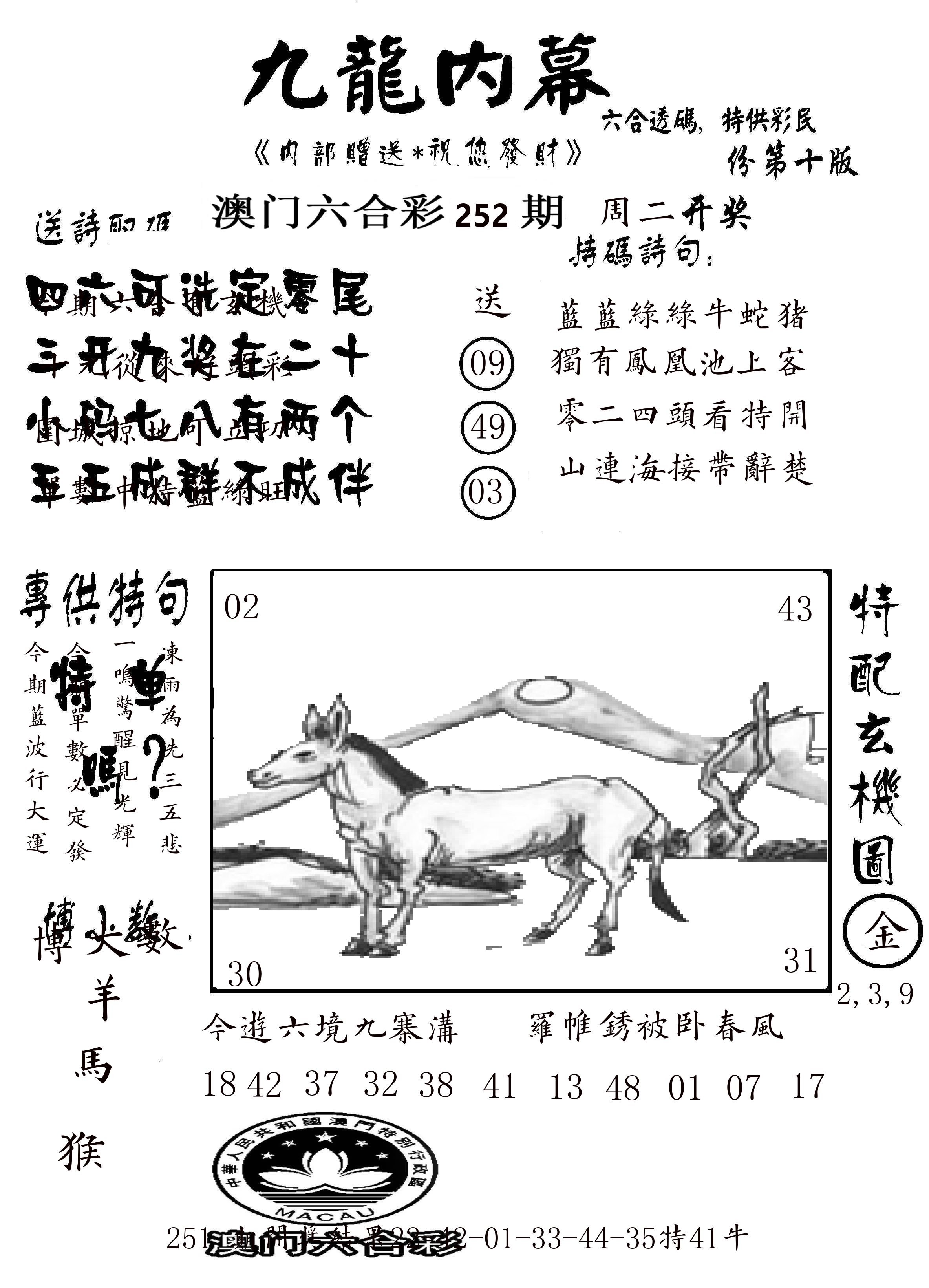 澳门传真2 第252期