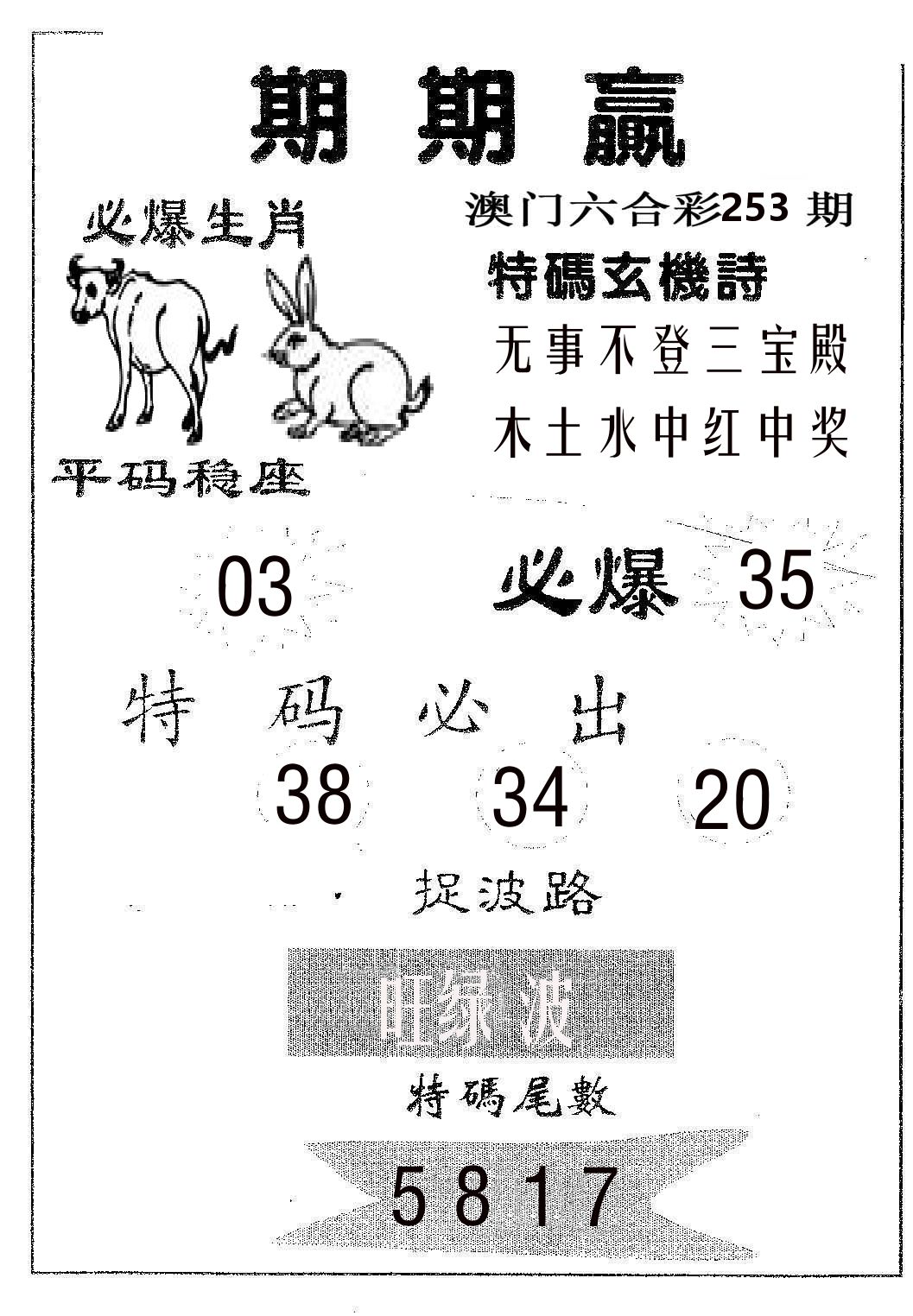 期期赢 第253期