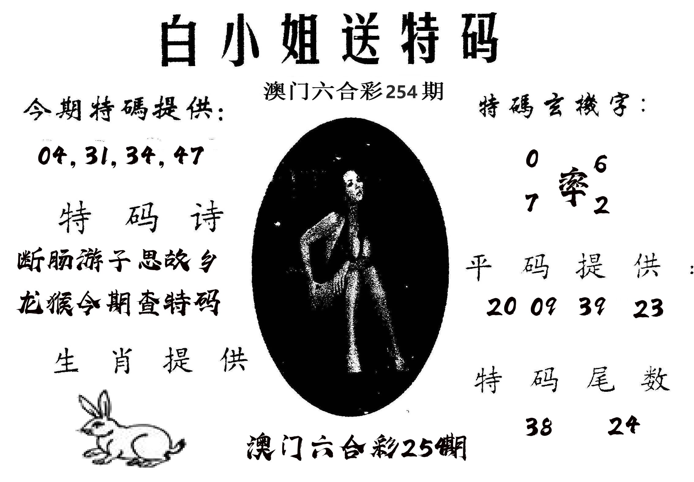 白姐送特 第254期
