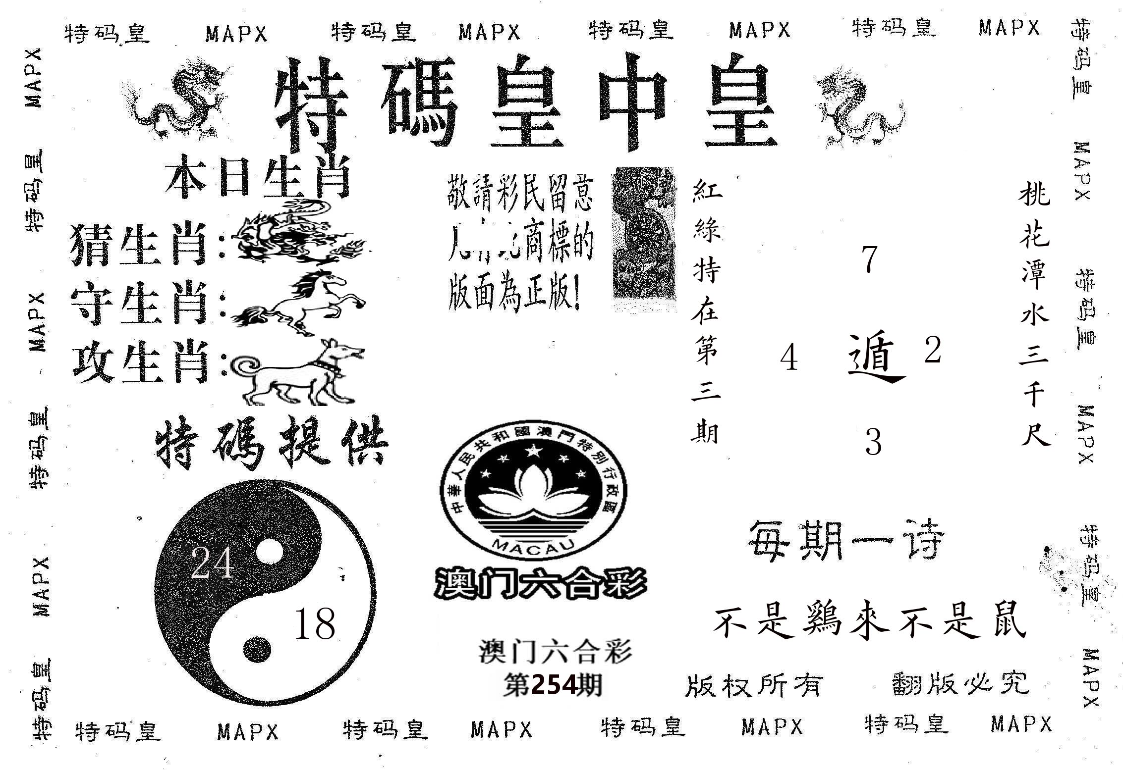 皇中皇B 第254期