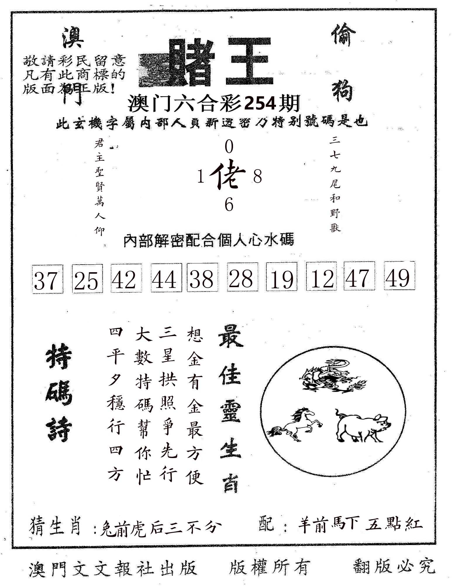 赌王 第254期