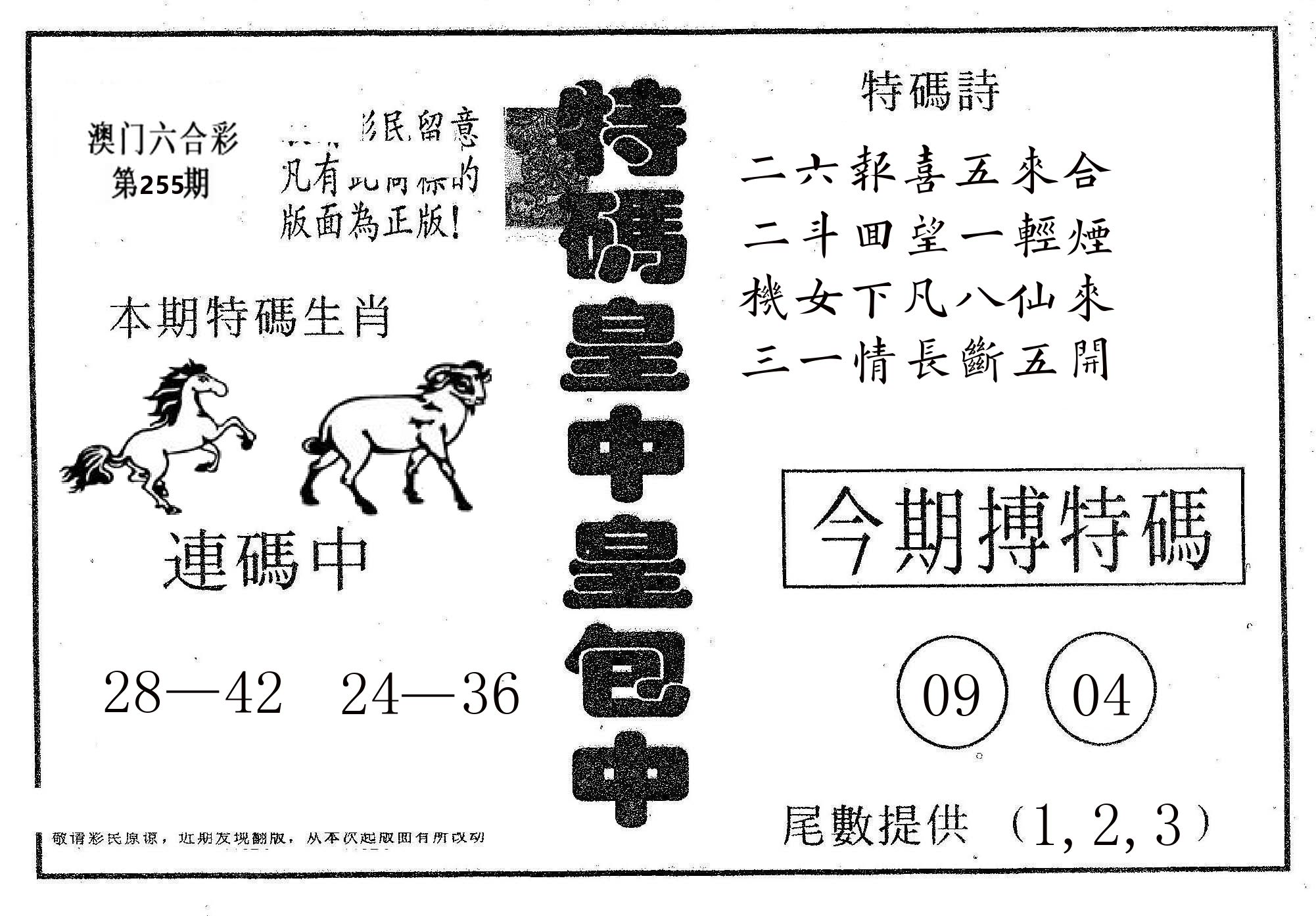 皇中皇A 第255期